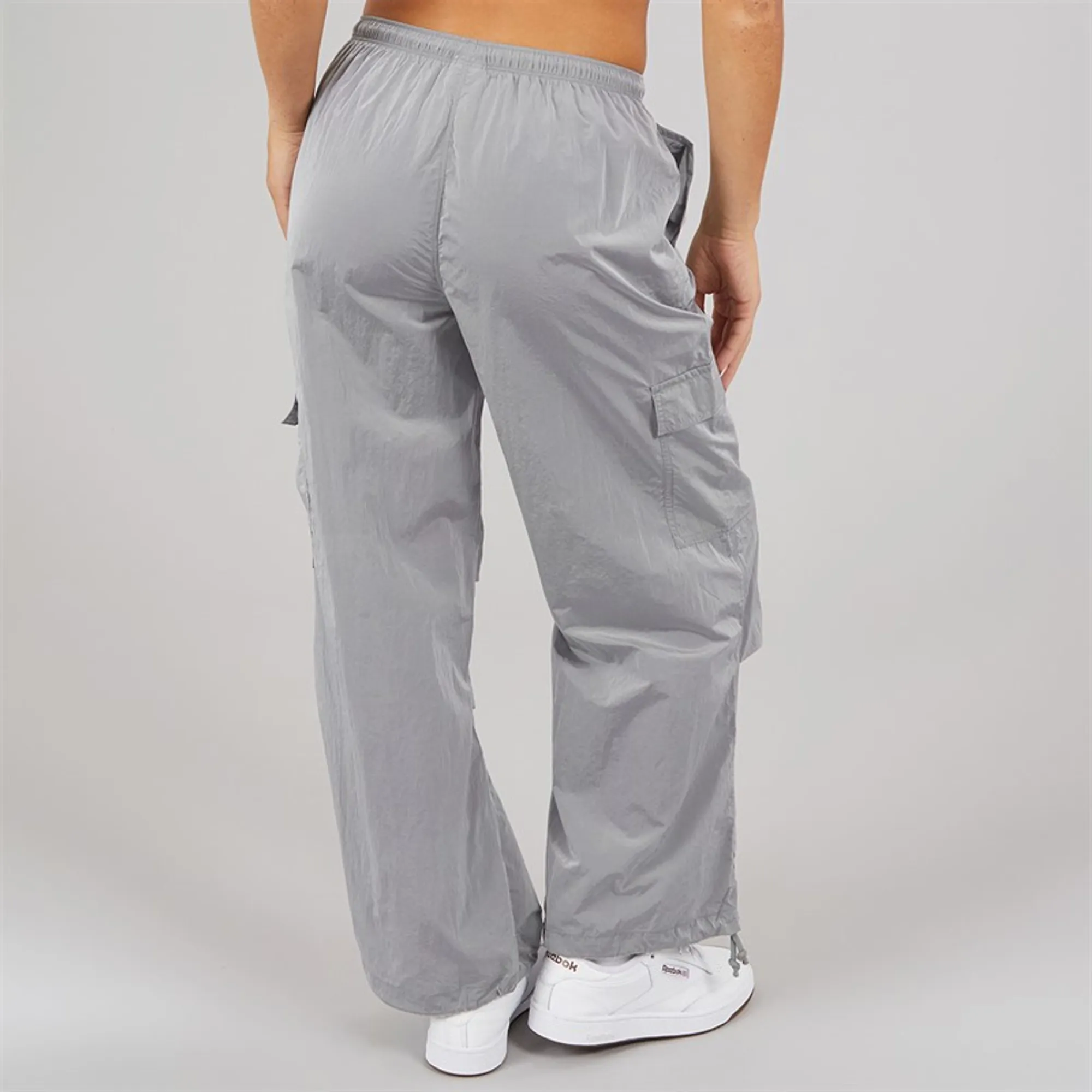 Reebok Womens Studio Style Cargo Pants Metallic Silver