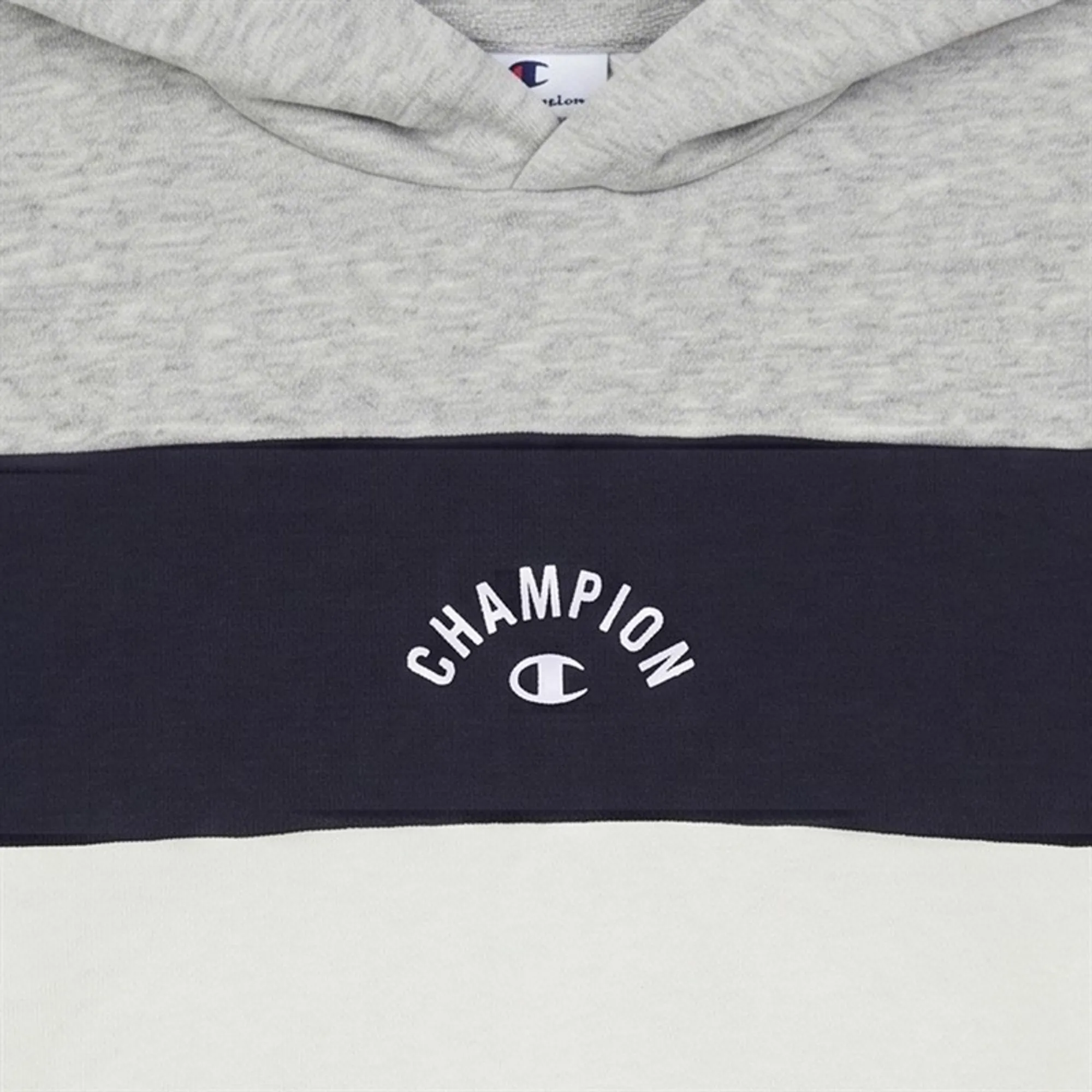 Champion Junior Icos Plus Logo Hoodie Grey/Navy/White
