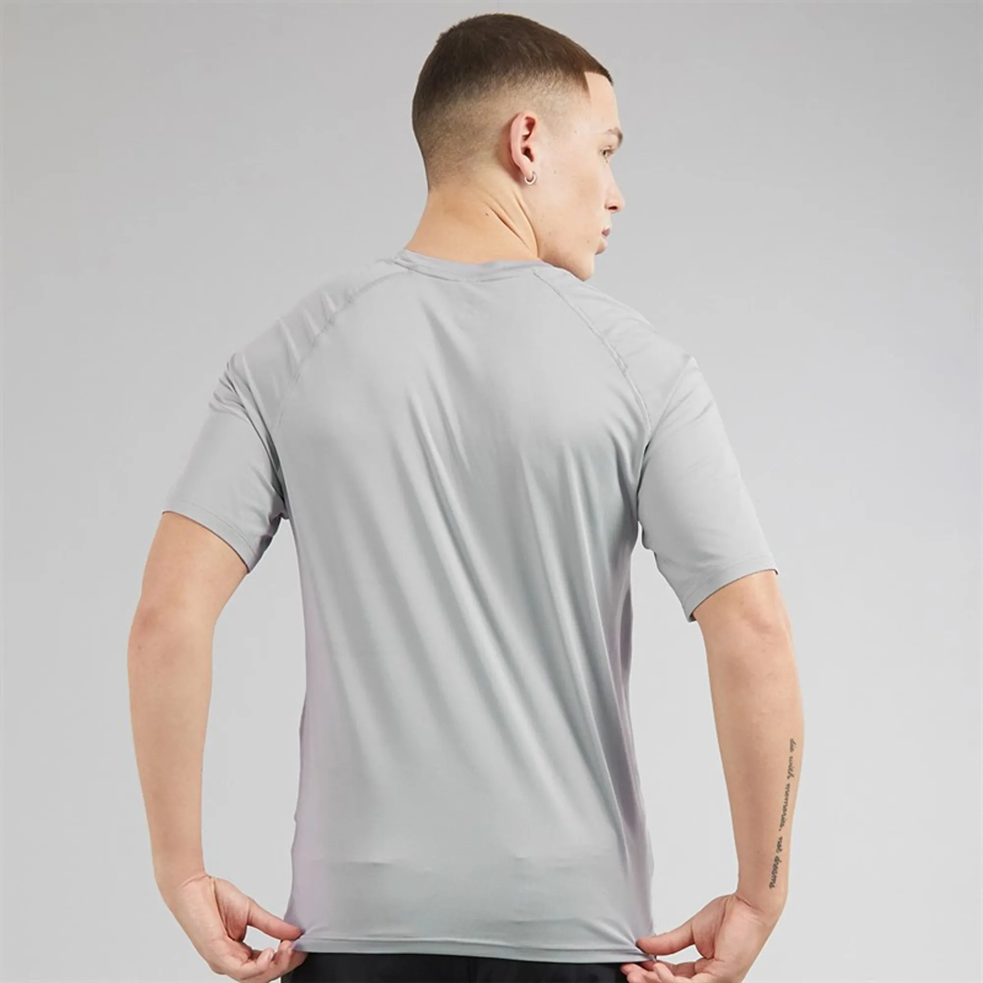 Champion Mens Athletics T-Shirt Grey Khaki