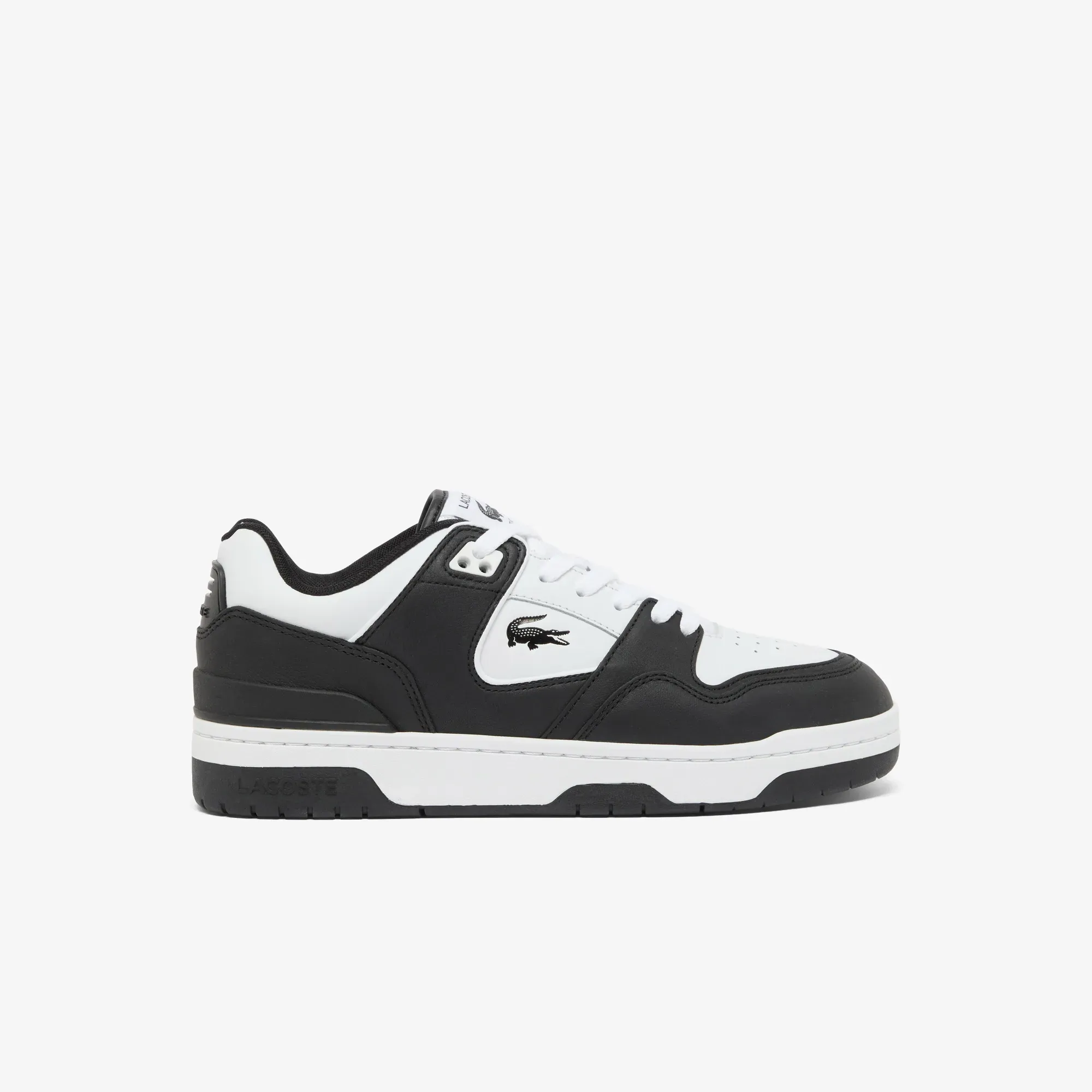 Lacoste Men's Courtcage Set Leather Sneakers - Black & White