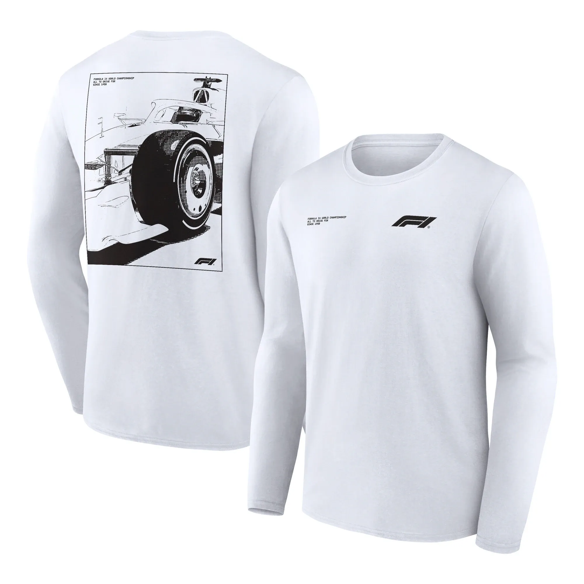 Formula 1 Street Graphic Long Sleeve T-Shirt - White - Mens