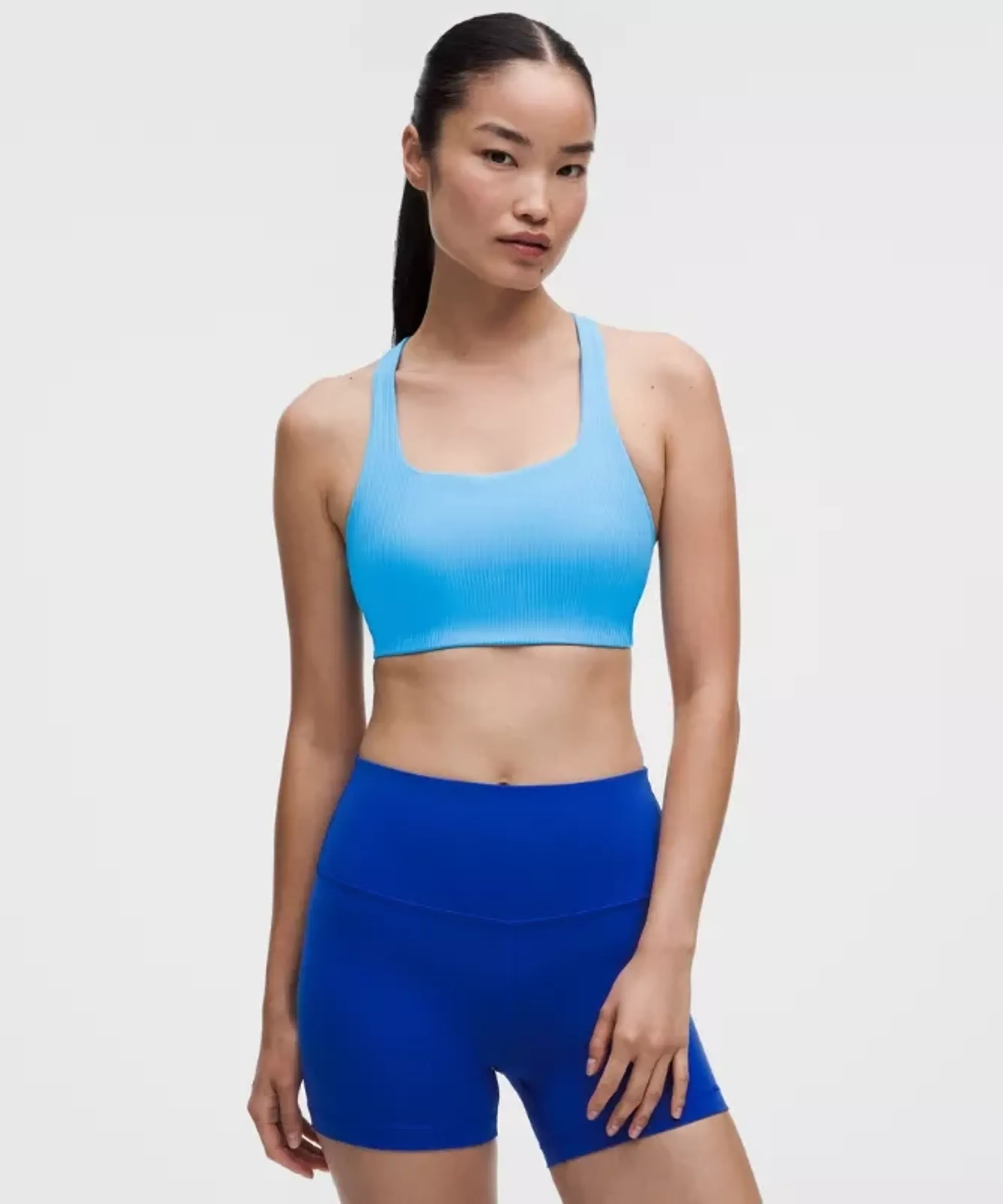 lululemon – Women's All-Time Hero Ribbed Sports Bra Medium Support, B/C Cup – Color Blue – Size 2XS