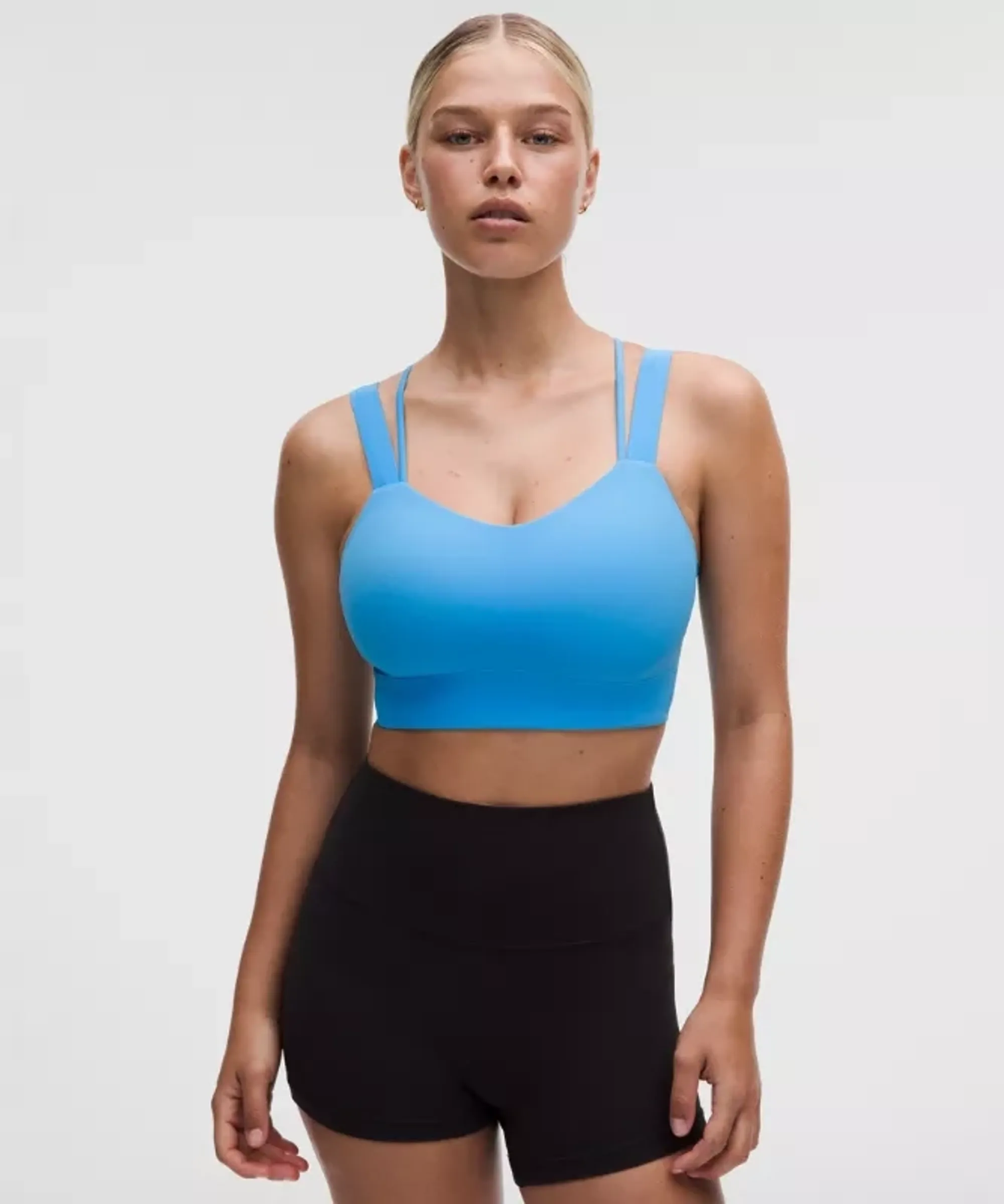 lululemon – Women's Like a Cloud Longline Sports Bra Light Support, D/DD Cup – Color Blue – Size 4