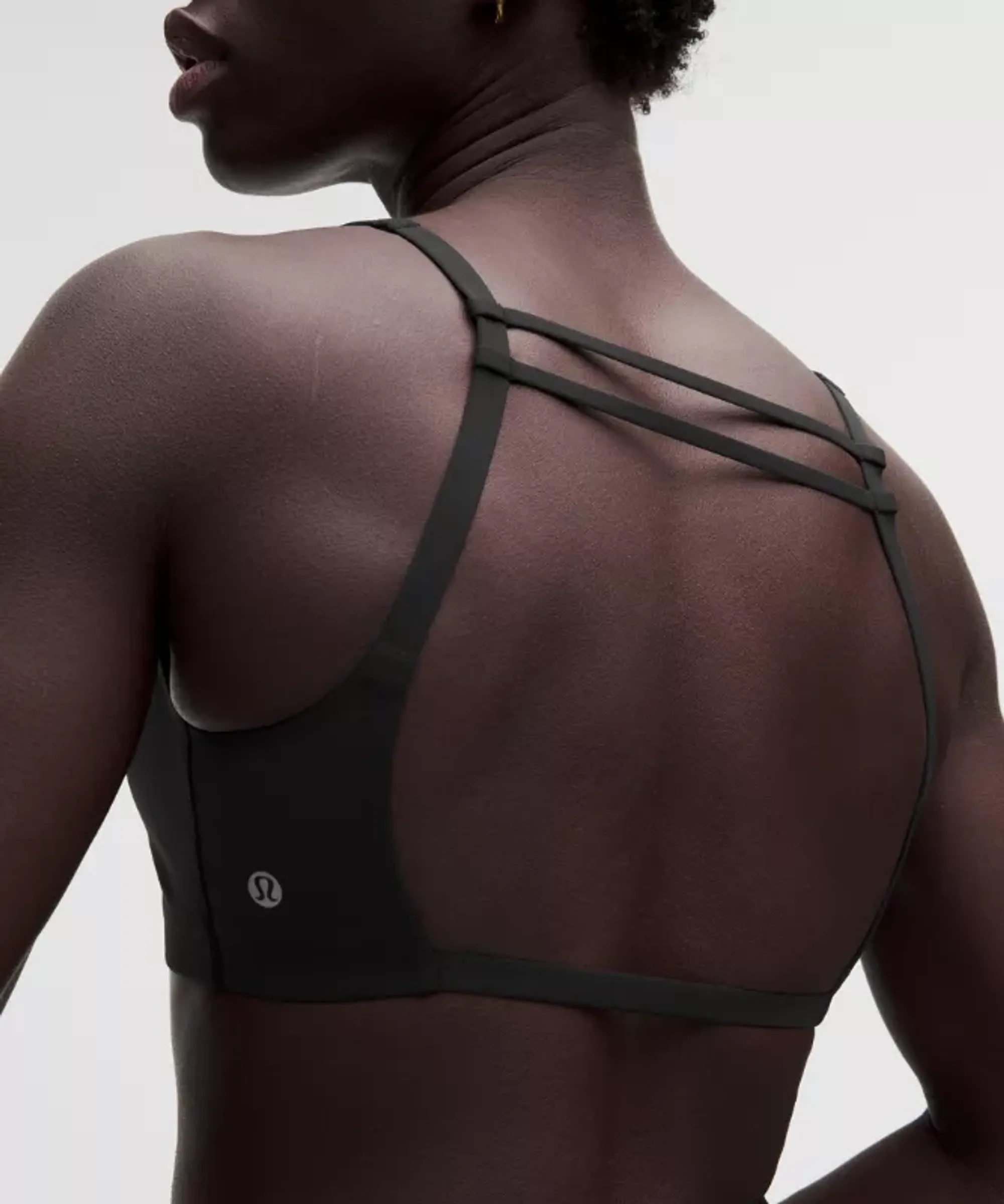 lululemon – Women's LightLift Open-Back Sports Bra Light Support, B/C Cup – Color Black – Size XL