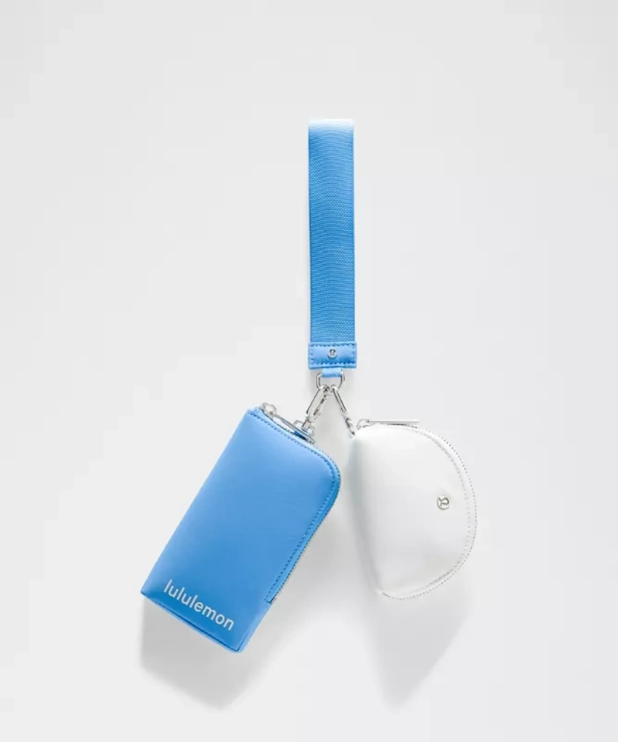 lululemon – Dual Pouch Wristlet Bag Wallet – Color Pastel/Silver/Blue