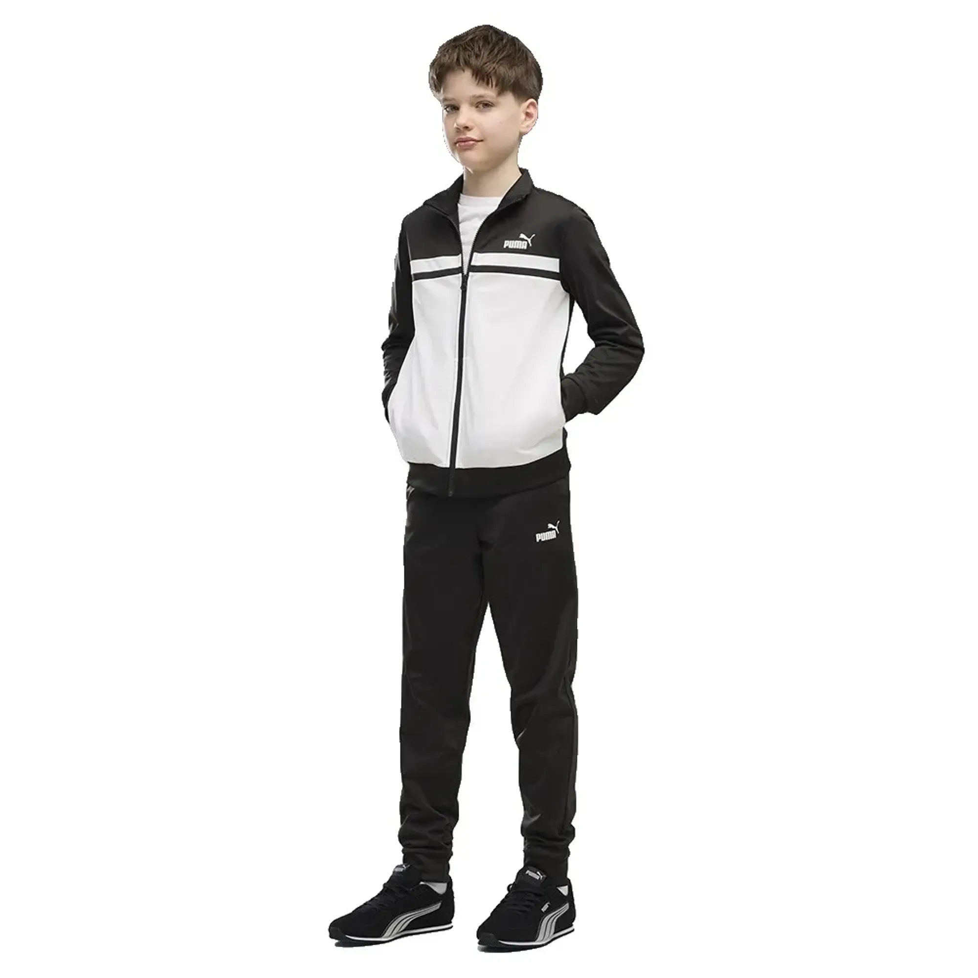 PUMA Colourblocked Tracksuit Youth in Black | Size 11-12 Youth