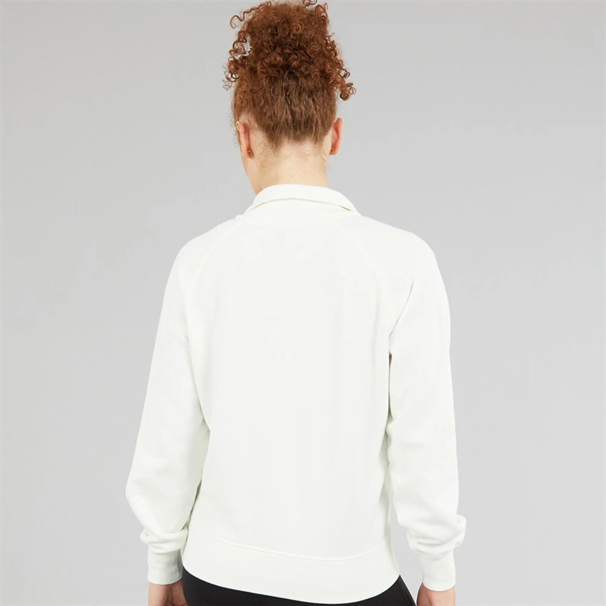 Champion Womens Icons Wash Logo Polo Neck Sweatshirt White