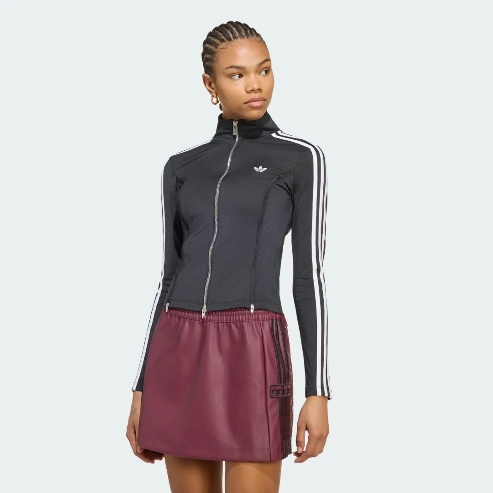 adidas LONG SLEEVE ZIPPED T-SHIRT