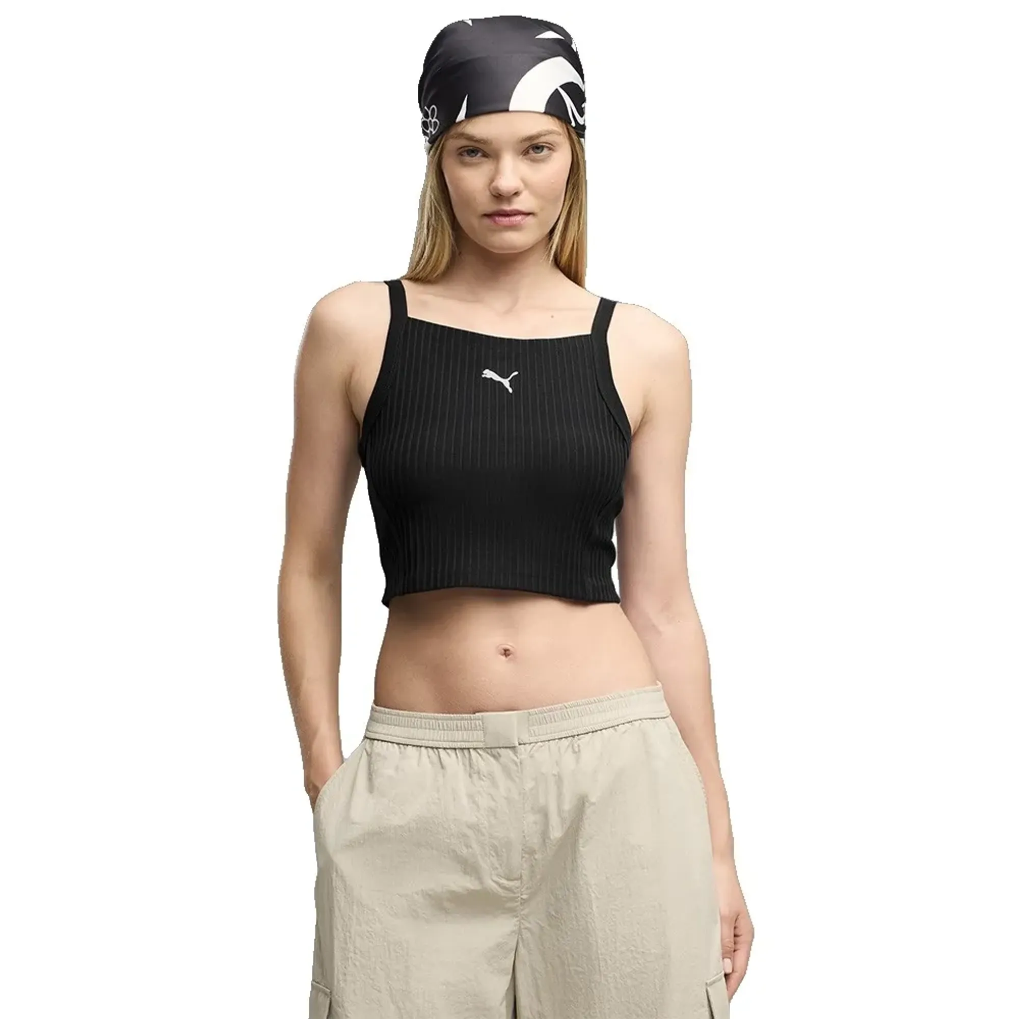 Puma Select Essential Ribbed Cropped Sleeveless Top