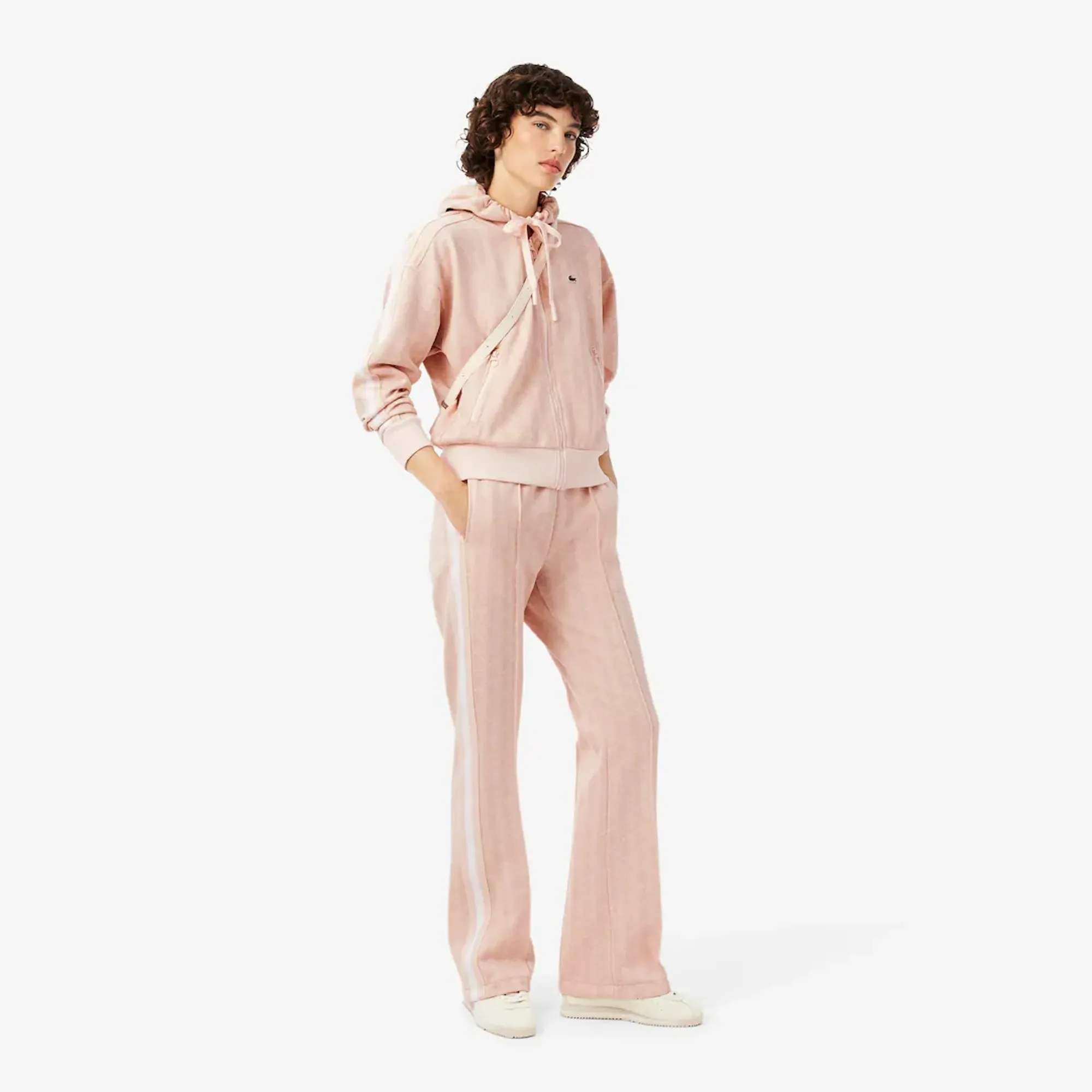 Lacoste Flared Monogram Sweatpants - Rose / Beige
