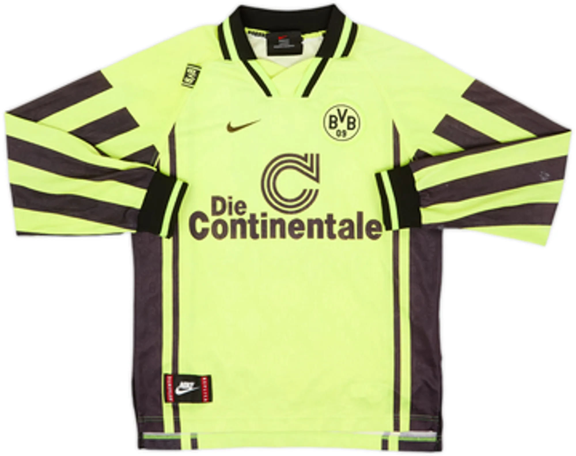 1996-97 Borussia Dortmund Home L/S Shirt Ricken #18 - 8/10 - (L.Boys)