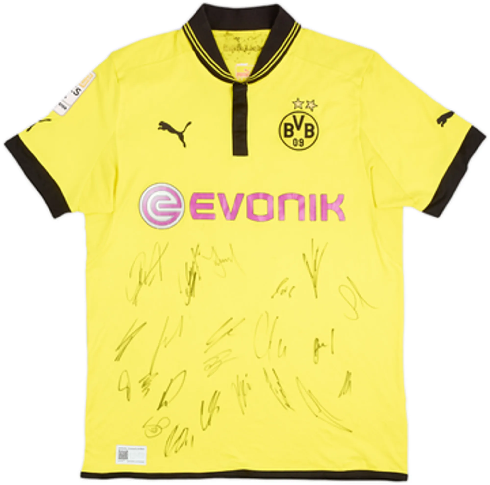 2012-13 Borussia Dortmund Signed Home Shirt Lewandowski #9 - 5/10 - (L)