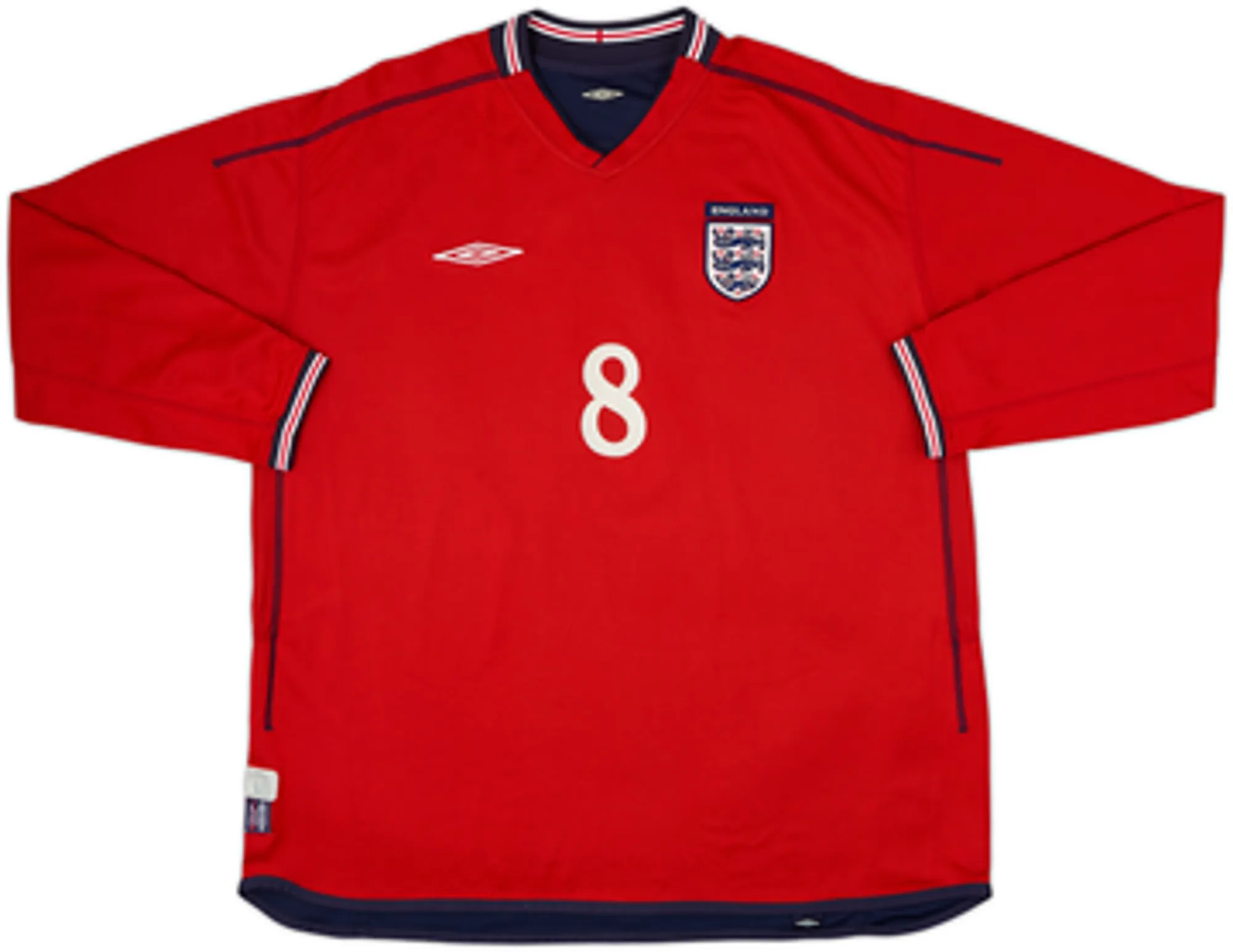 2002-04 England Away L/S Shirt Scholes #8 - 8/10 - (XL)