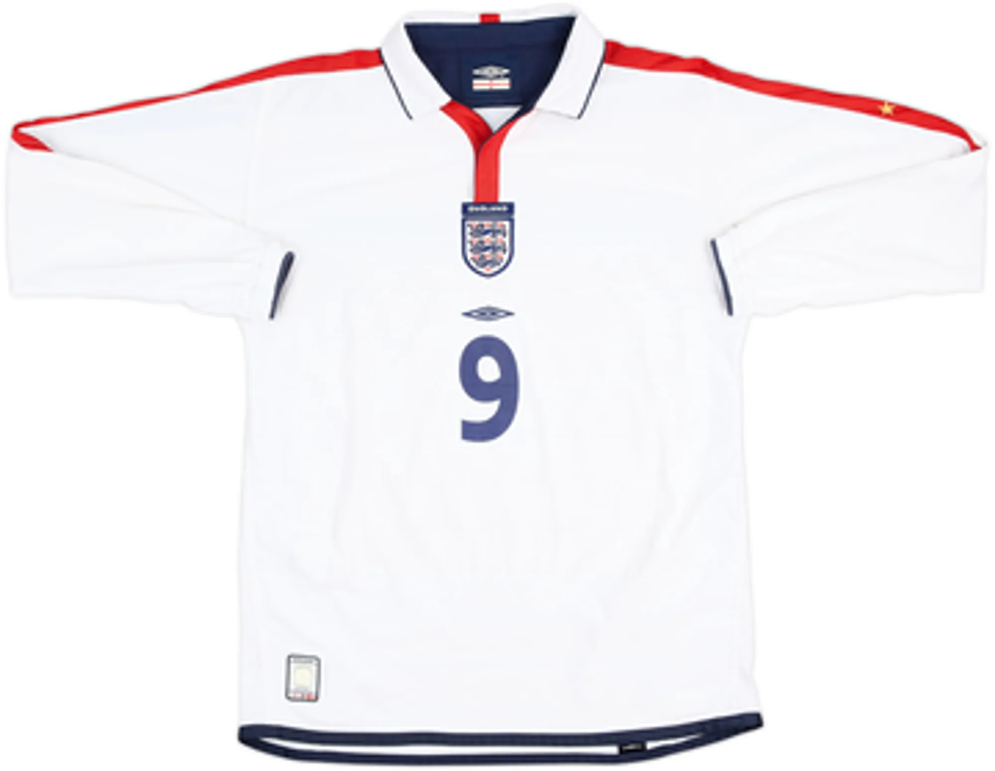 2003-05 England Home L/S Shirt Rooney #9 - 5/10 - (XL.Boys)