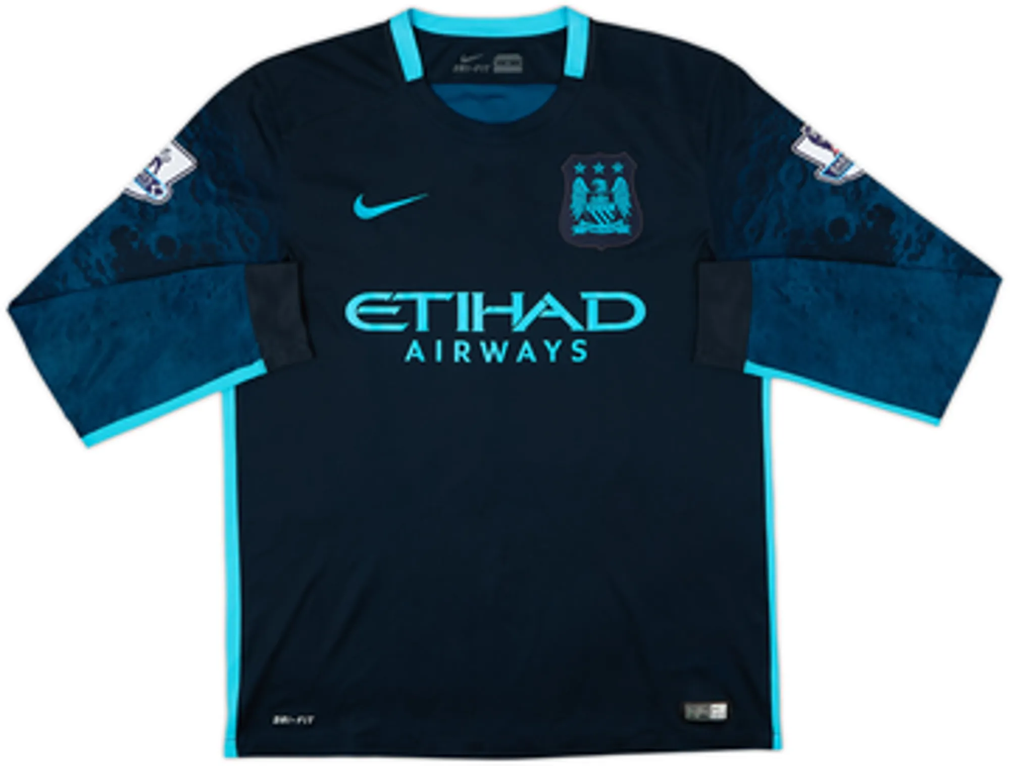 2015-16 Manchester City Away L/S Shirt Fernandinho #25 - 5/10 - (M)