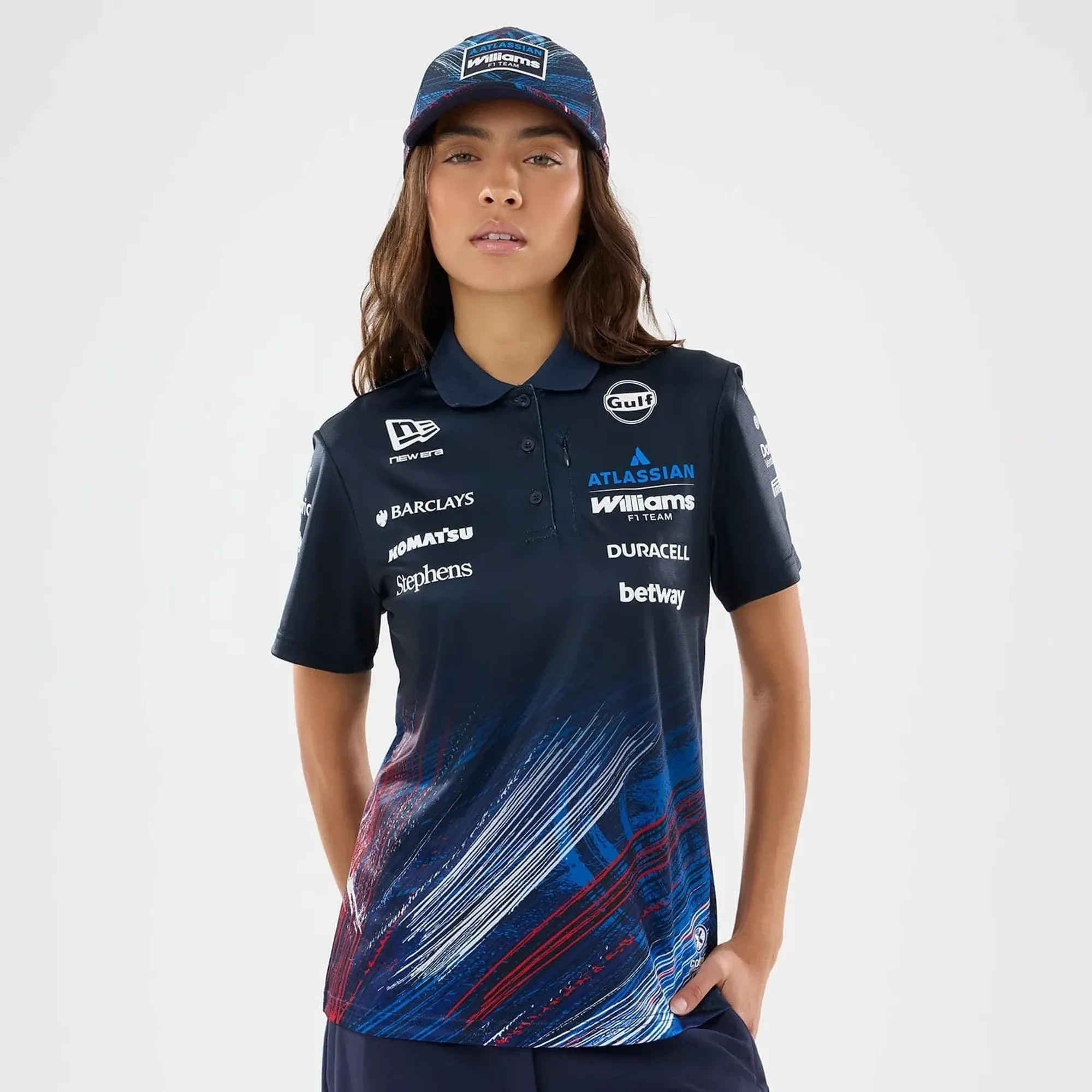 Womens Williams GB Race Special Tech Navy Polo T-Shirt New Era Cap adult female