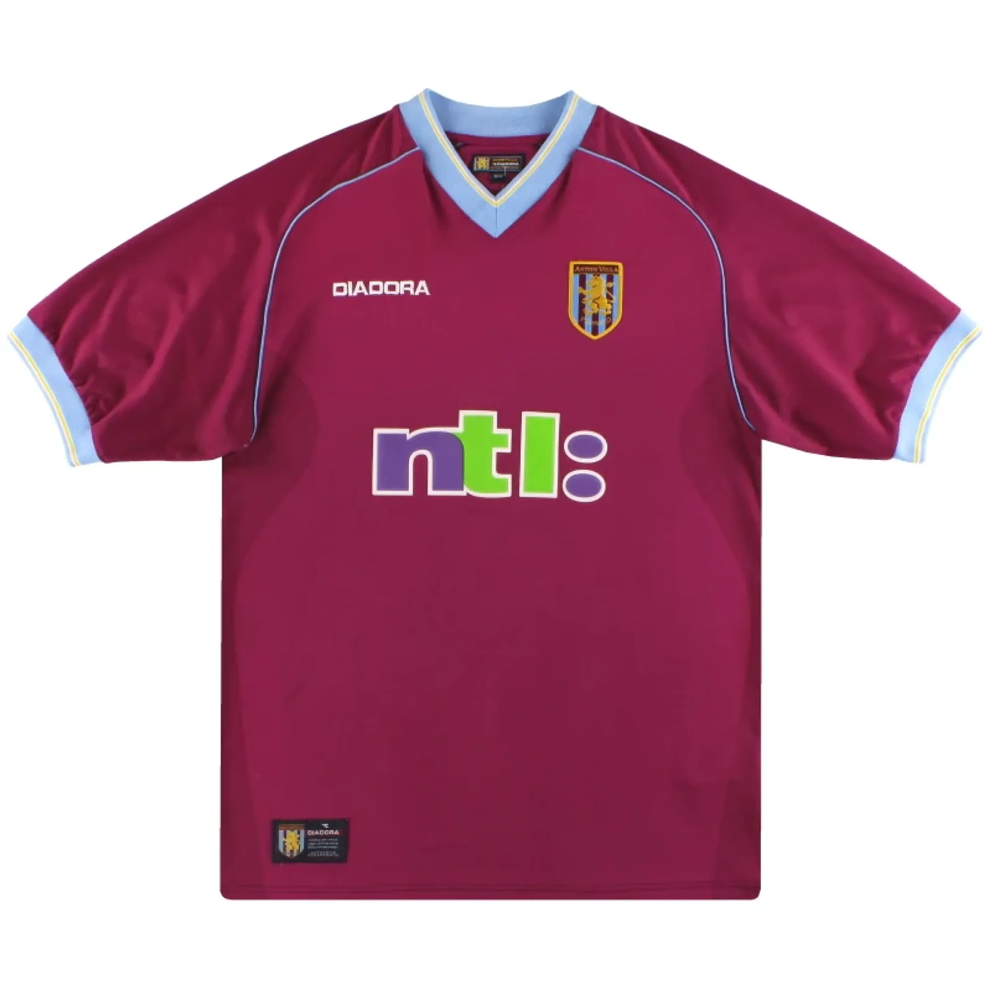 2001-02 Aston Villa Diadora Home Shirt *Mint* L - Aston Villa / Mint