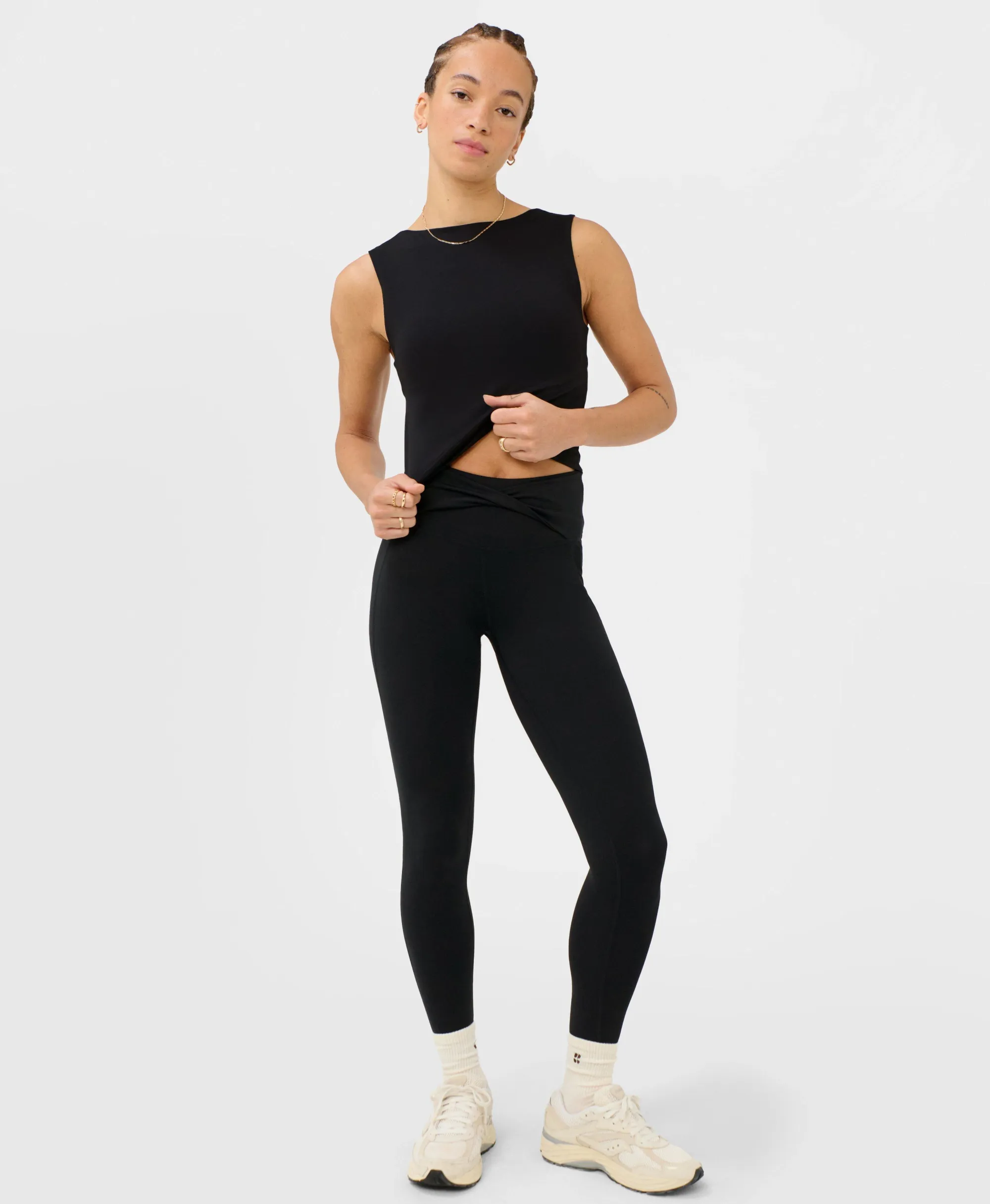 Sweaty Betty All Day Soft Twist Leggings, Black, Women's S