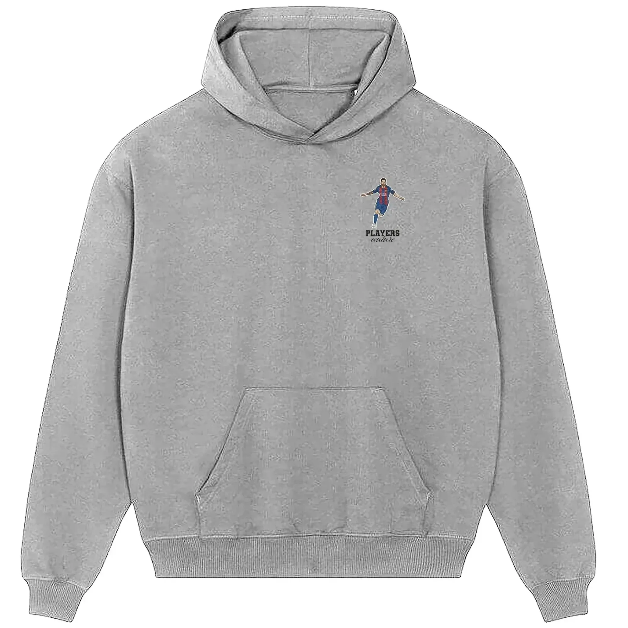 Lionel Messi Barcelona Badge Men's Hoodie - Gray