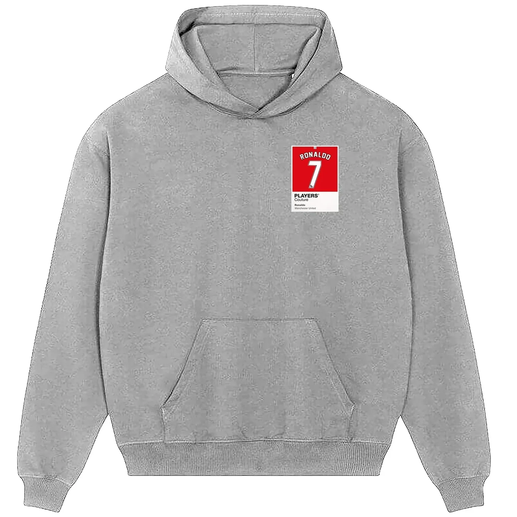 Ronaldo 7 Manchester United Football Shirt Frame Men's Hoodie - Gray