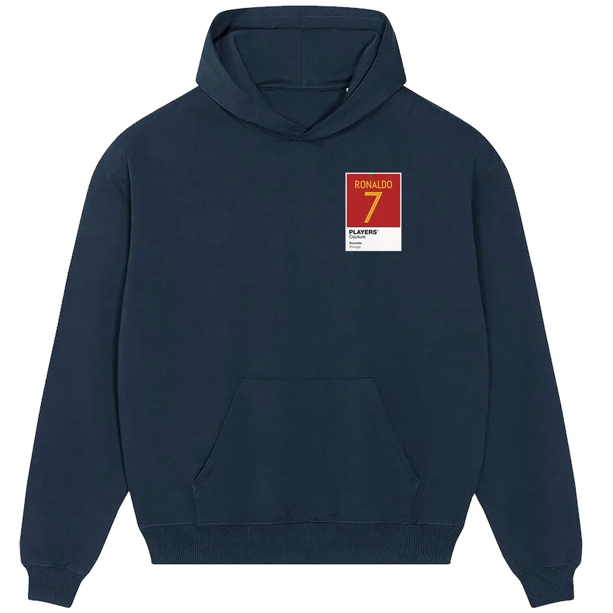 Ronaldo 7 Portugal Football Shirt Frame Men's Hoodie - Navy