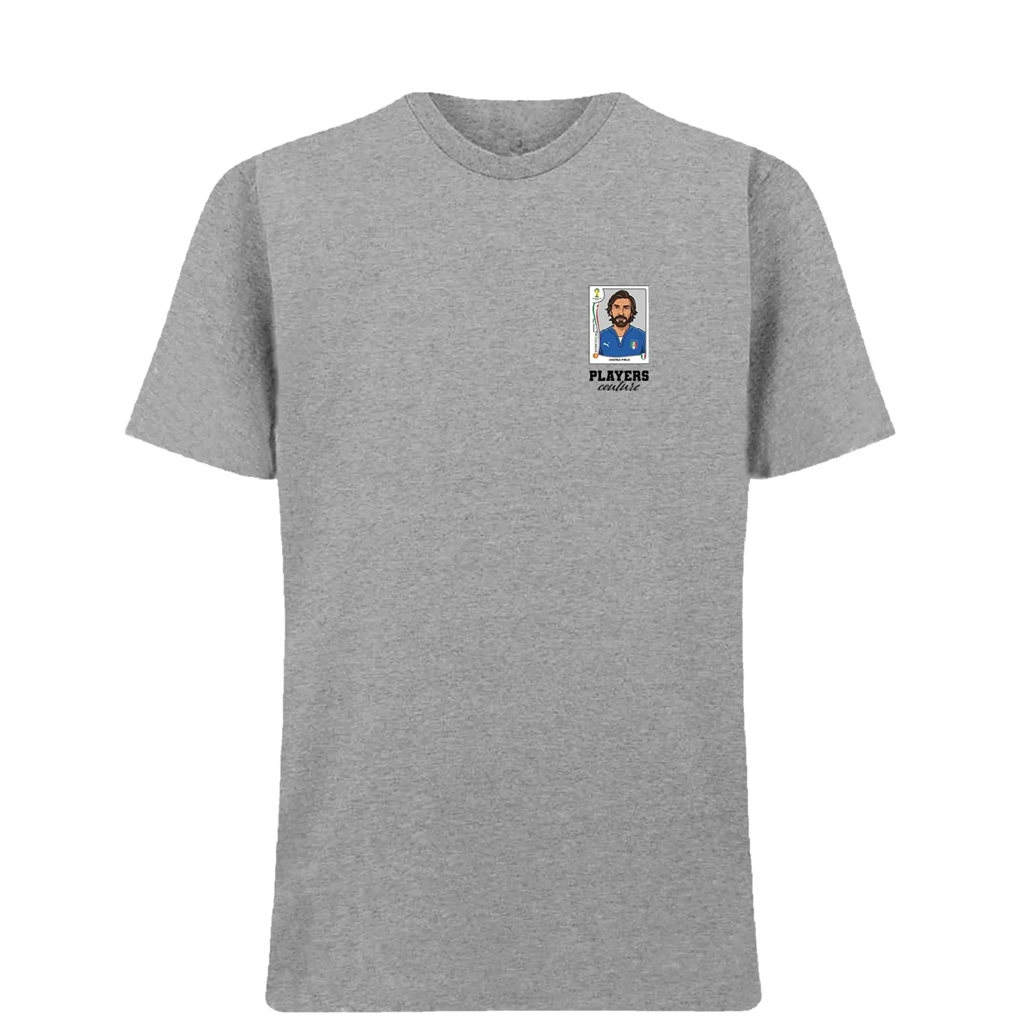 Andrea Pirlo World Cup Sticker Men's T-Shirt - Gray