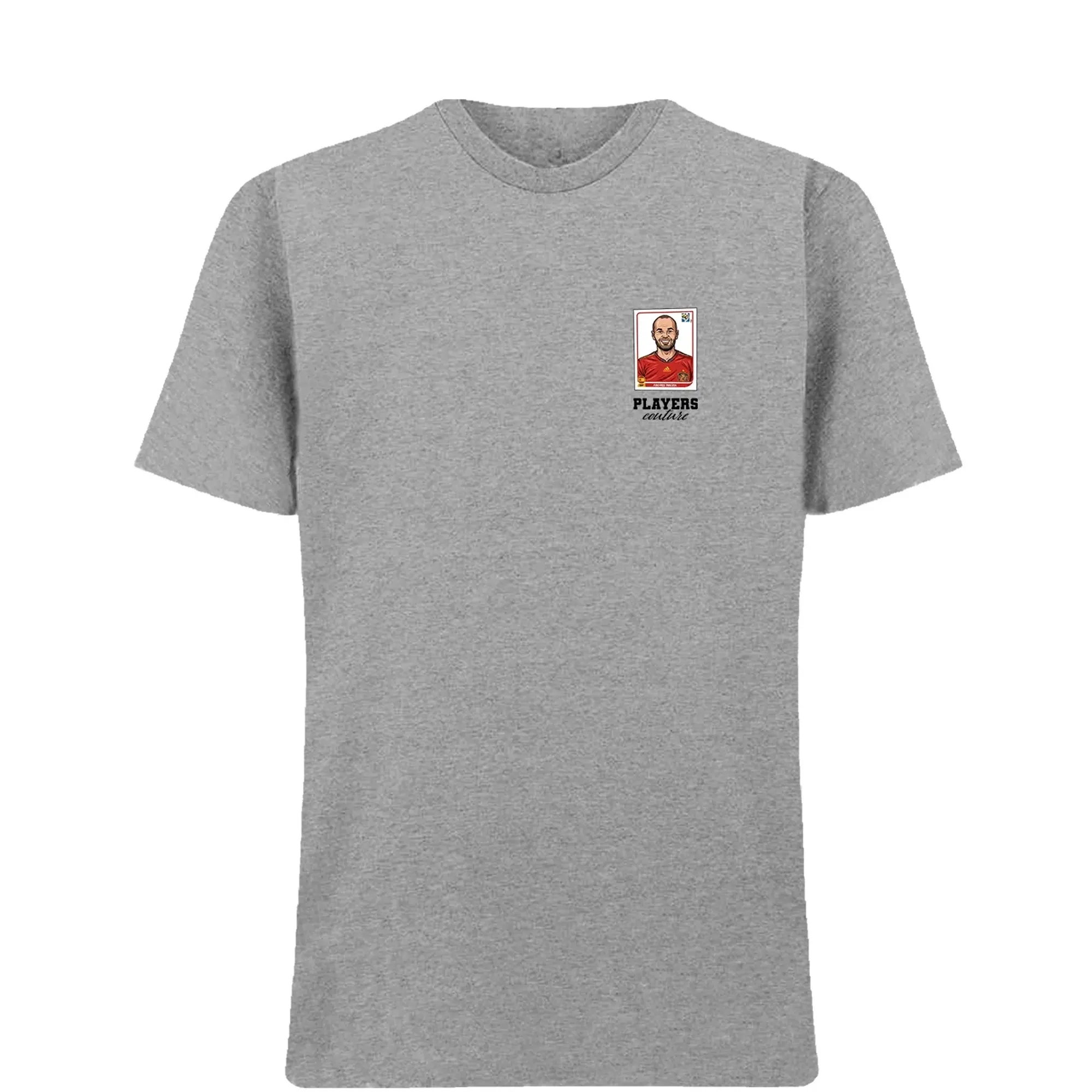 Andres Iniesta World Cup Sticker Men's T-Shirt - Gray