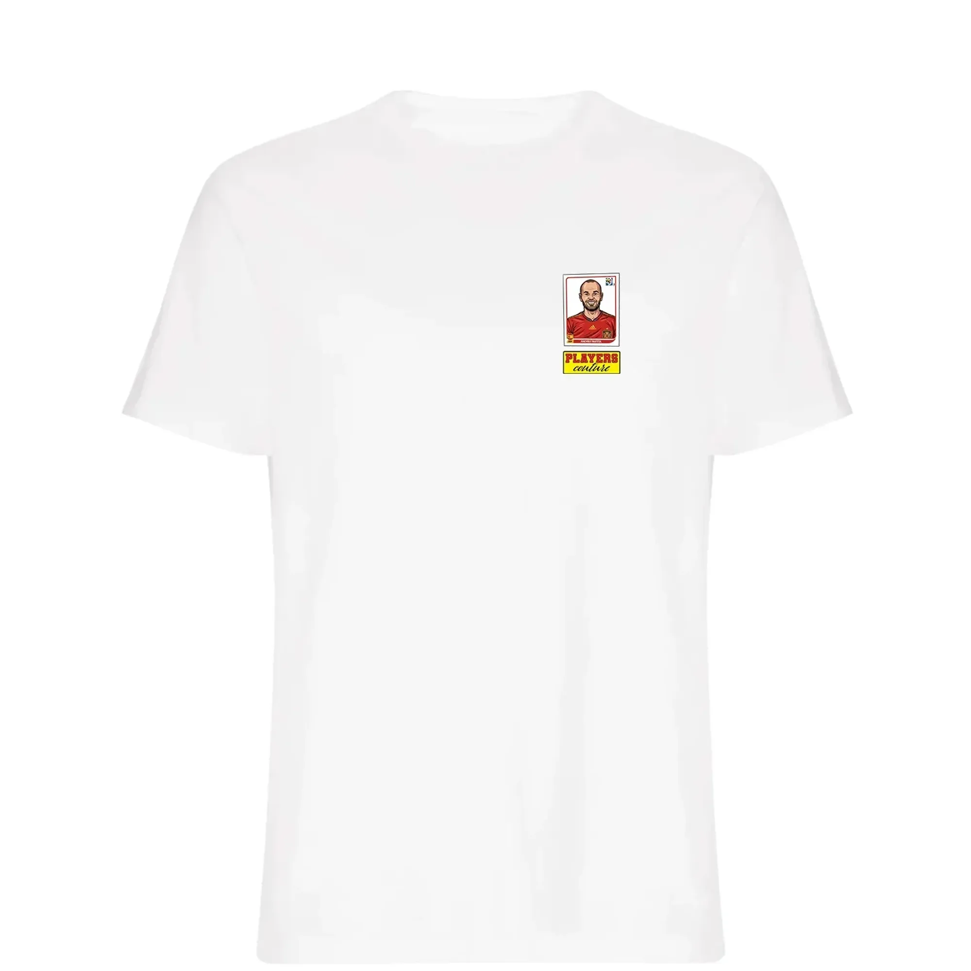 Andres Iniesta World Cup Sticker Men's T-Shirt - White