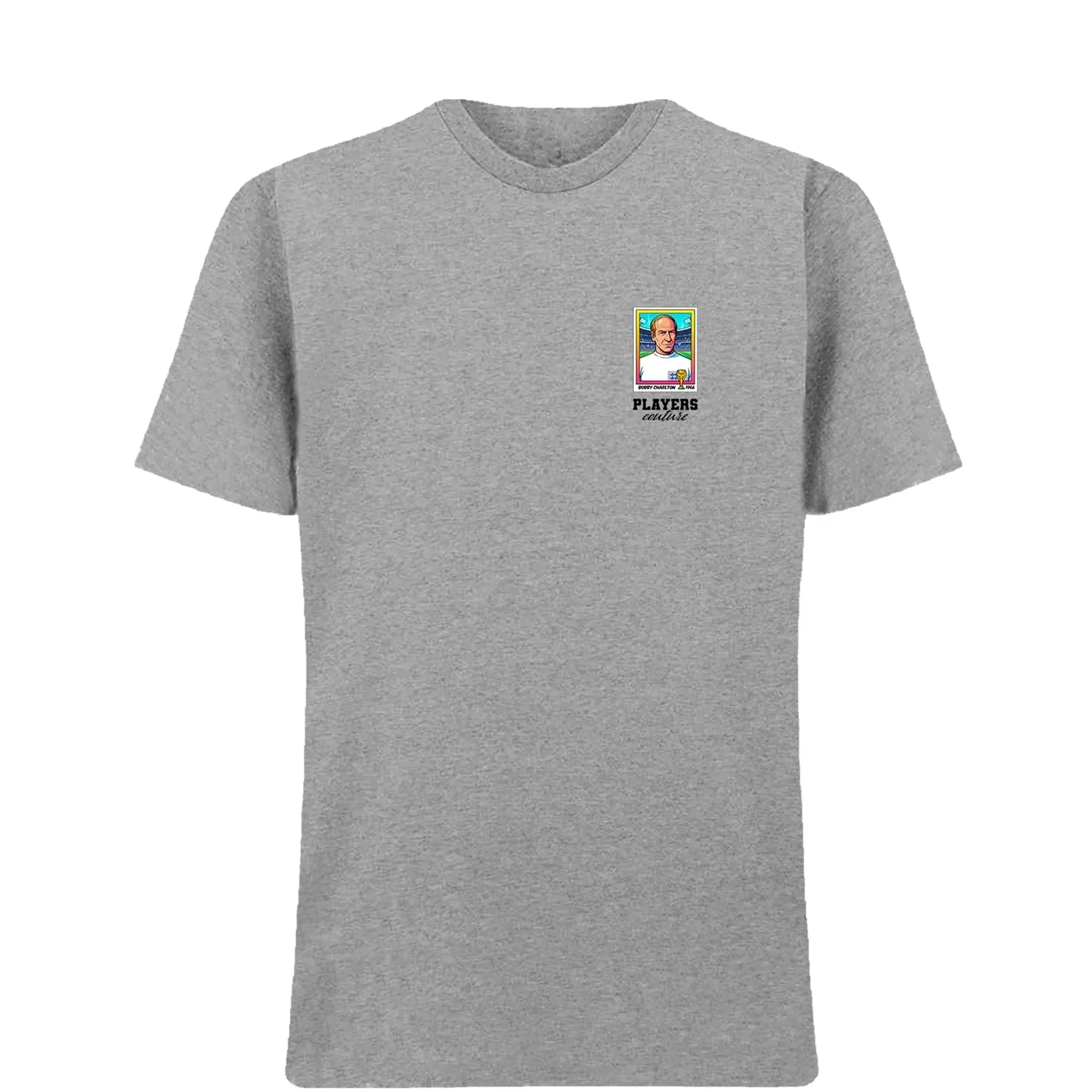Bobby Charlton World Cup Sticker Men's T-Shirt - Gray