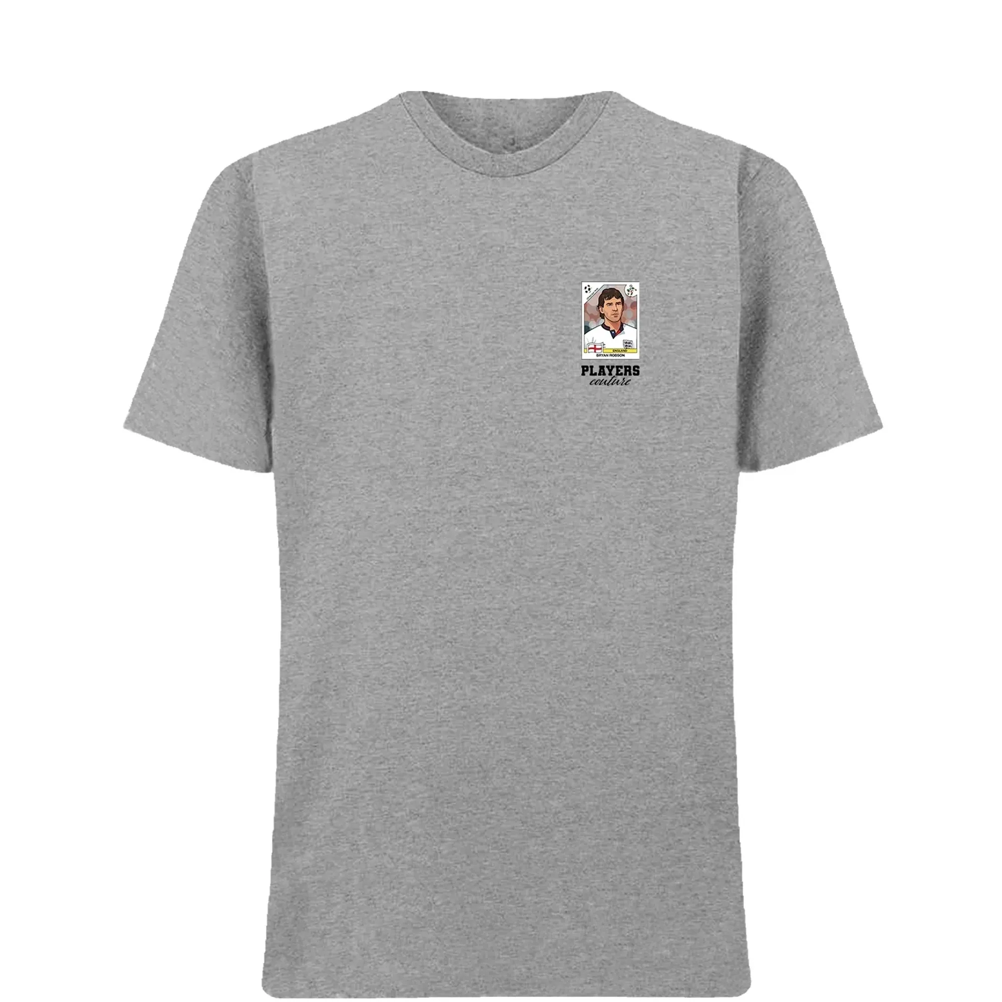 Bryan Robson 90 World Cup Sticker Men's T-Shirt - Gray
