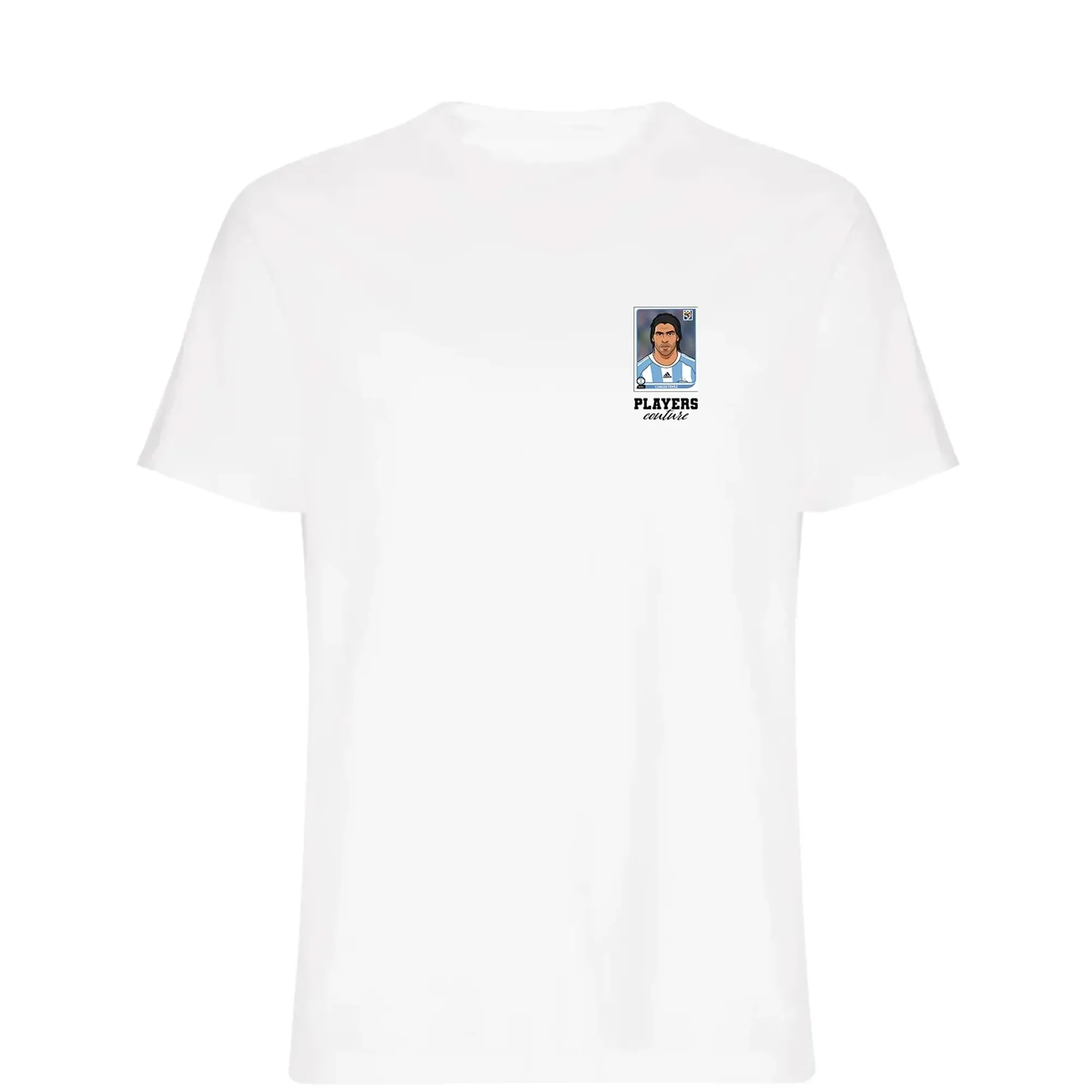 Carlos Tevez World Cup Sticker Men's T-Shirt - White