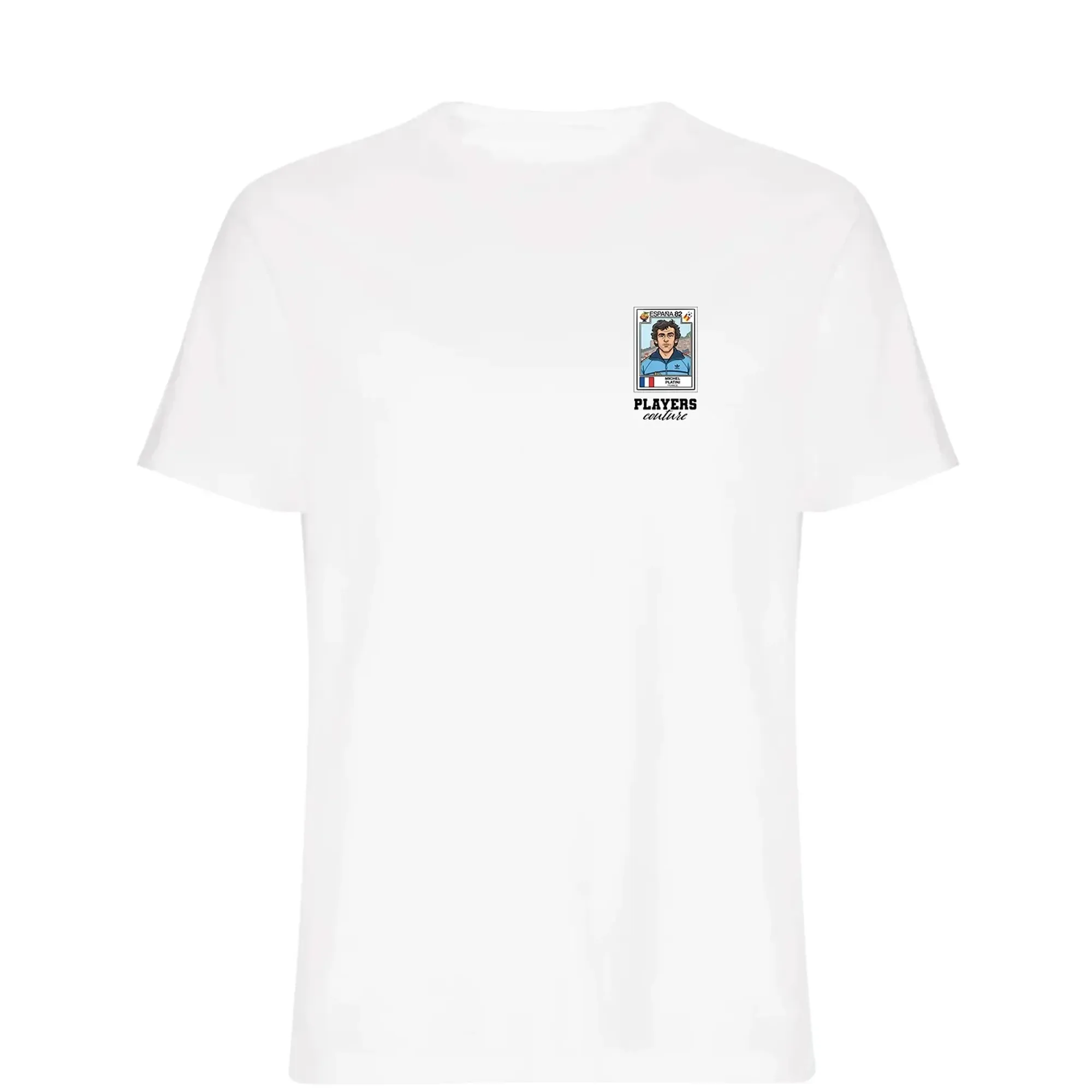Michel Platini 1982 World Cup Sticker Men's T-Shirt - White