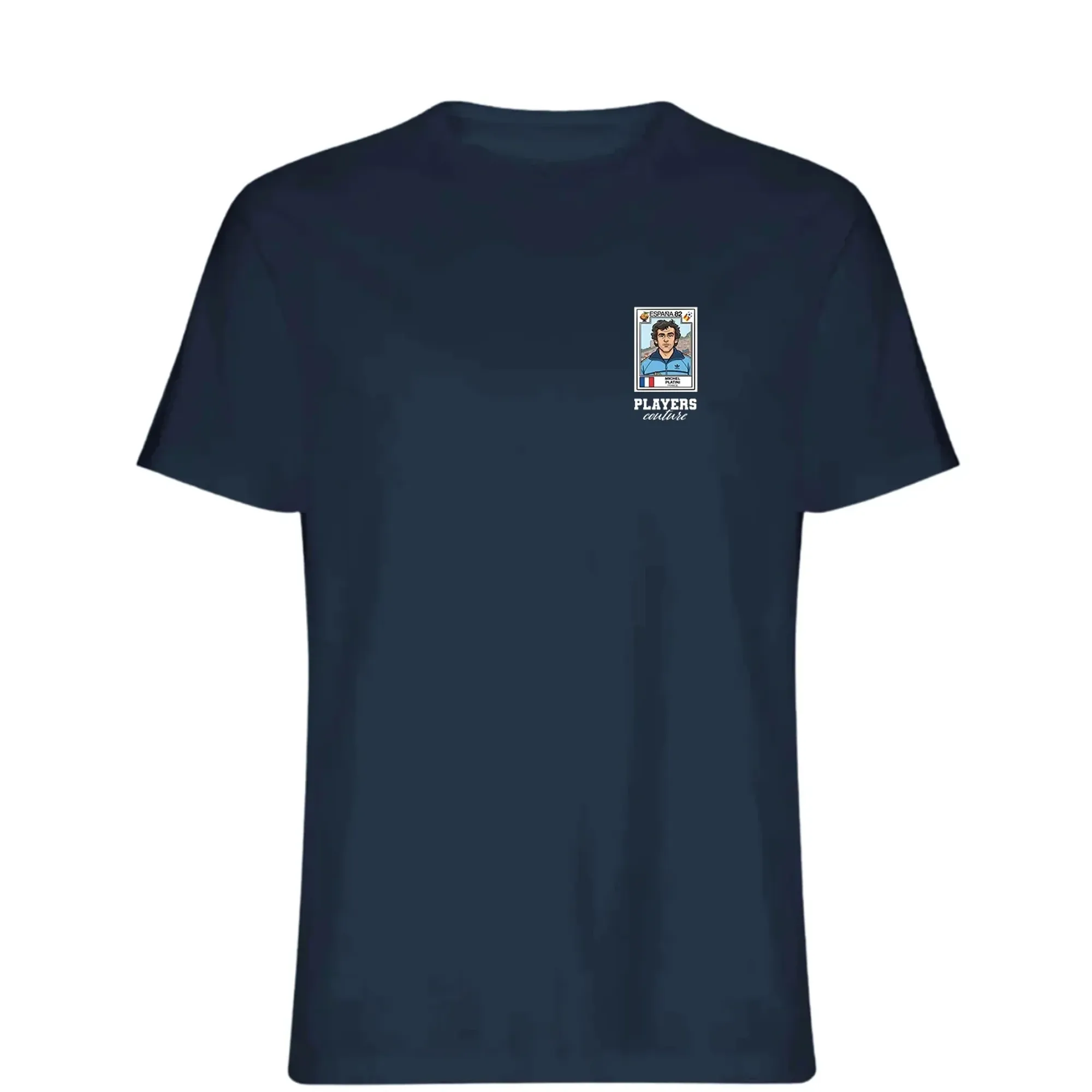 Michel Platini 1982 World Cup Sticker Men's T-Shirt - Navy