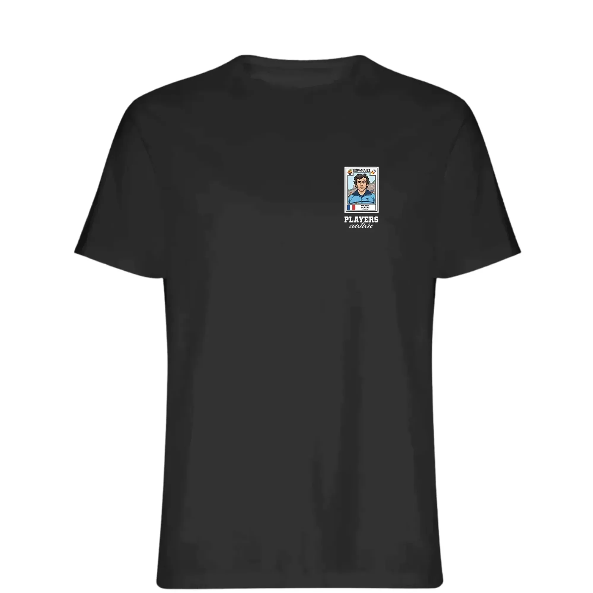 Michel Platini 1982 World Cup Sticker Men's T-Shirt - Black