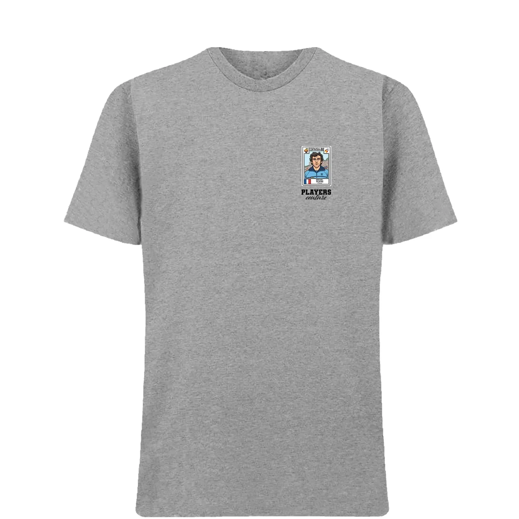 Michel Platini 1982 World Cup Sticker Men's T-Shirt - Gray