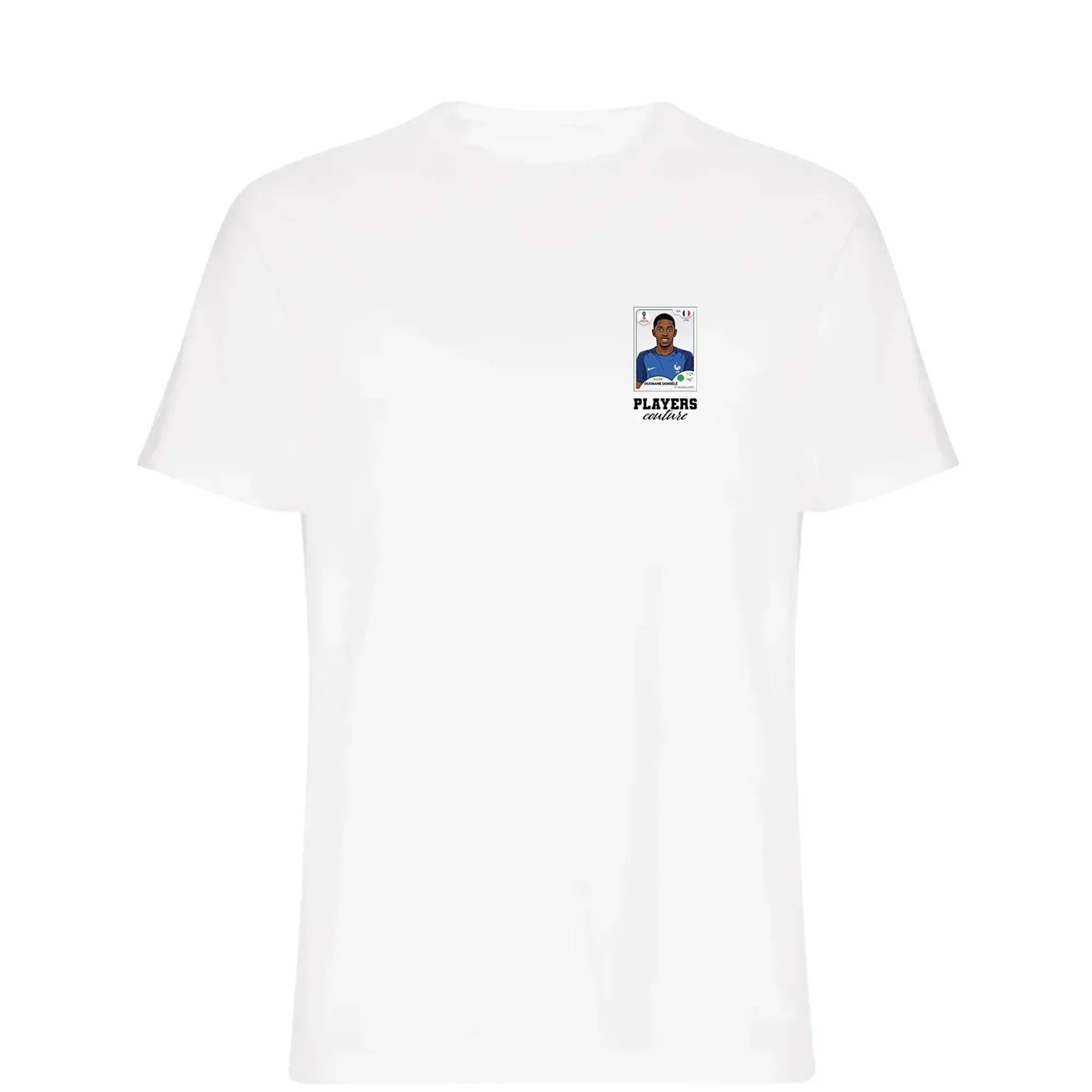 Ousmane Dembele World Cup Sticker Men's T-Shirt - White