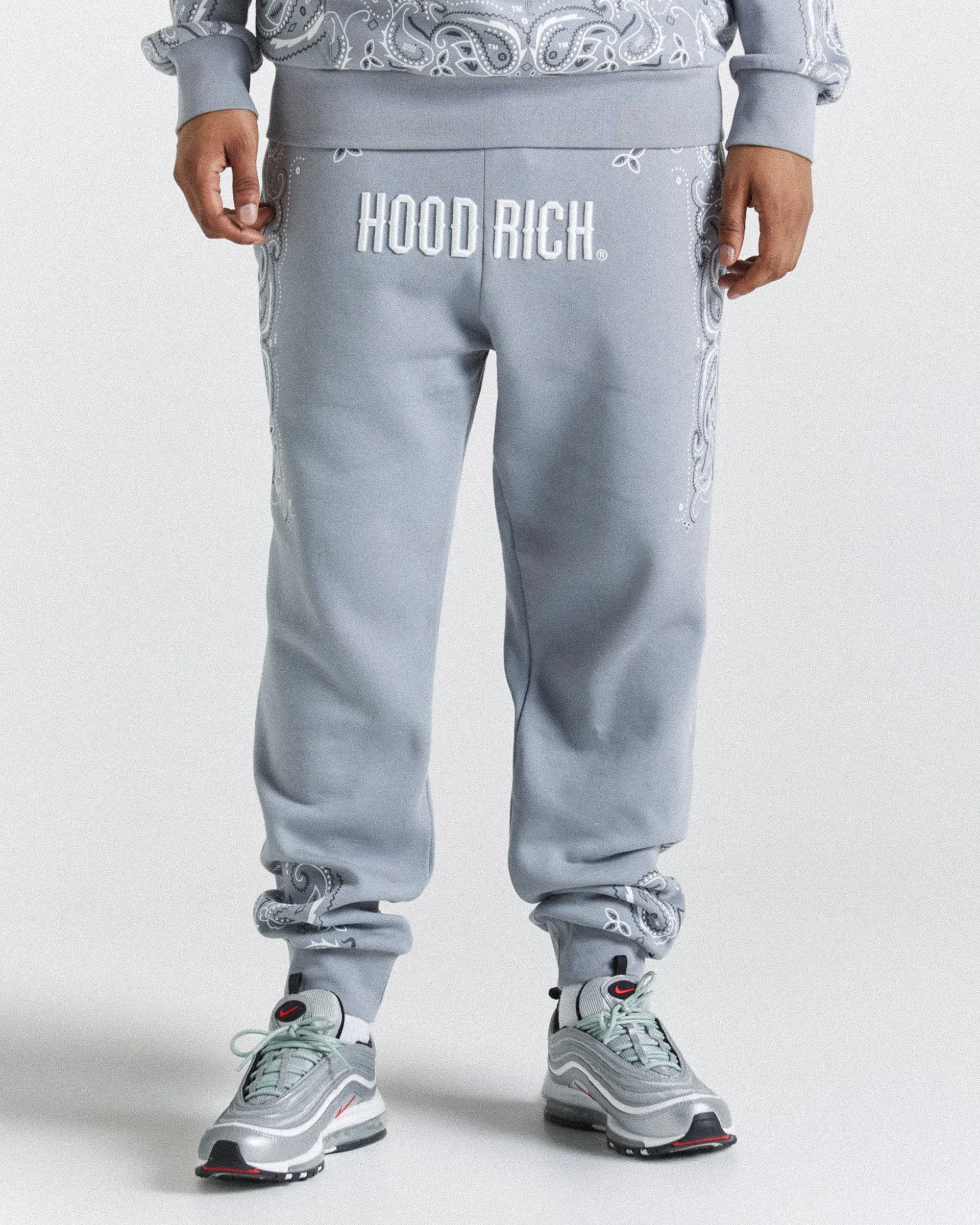 Hoodrich Motif Joggers - Grey/White