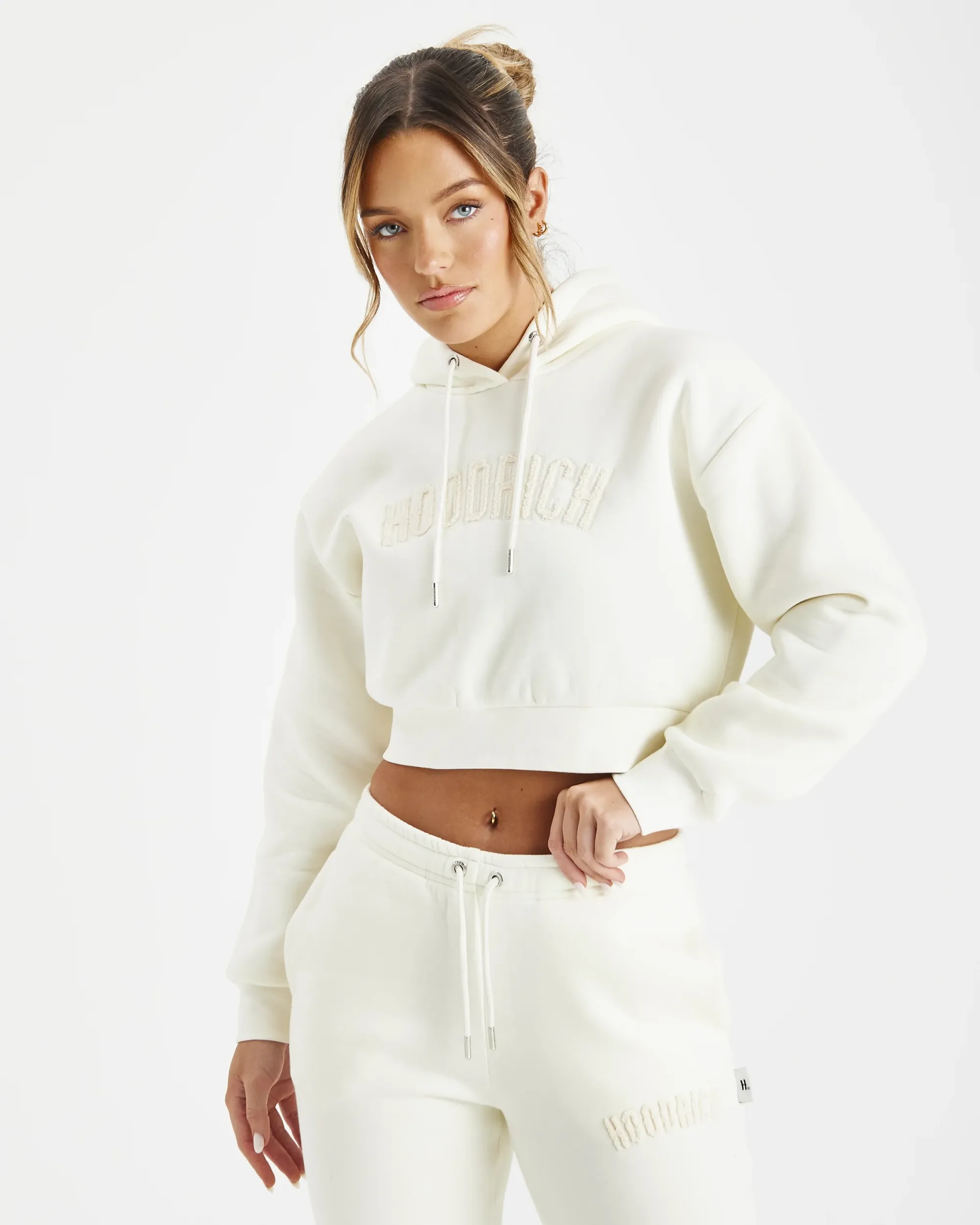 Hoodrich Kraze Cropped Hoodie - Cream