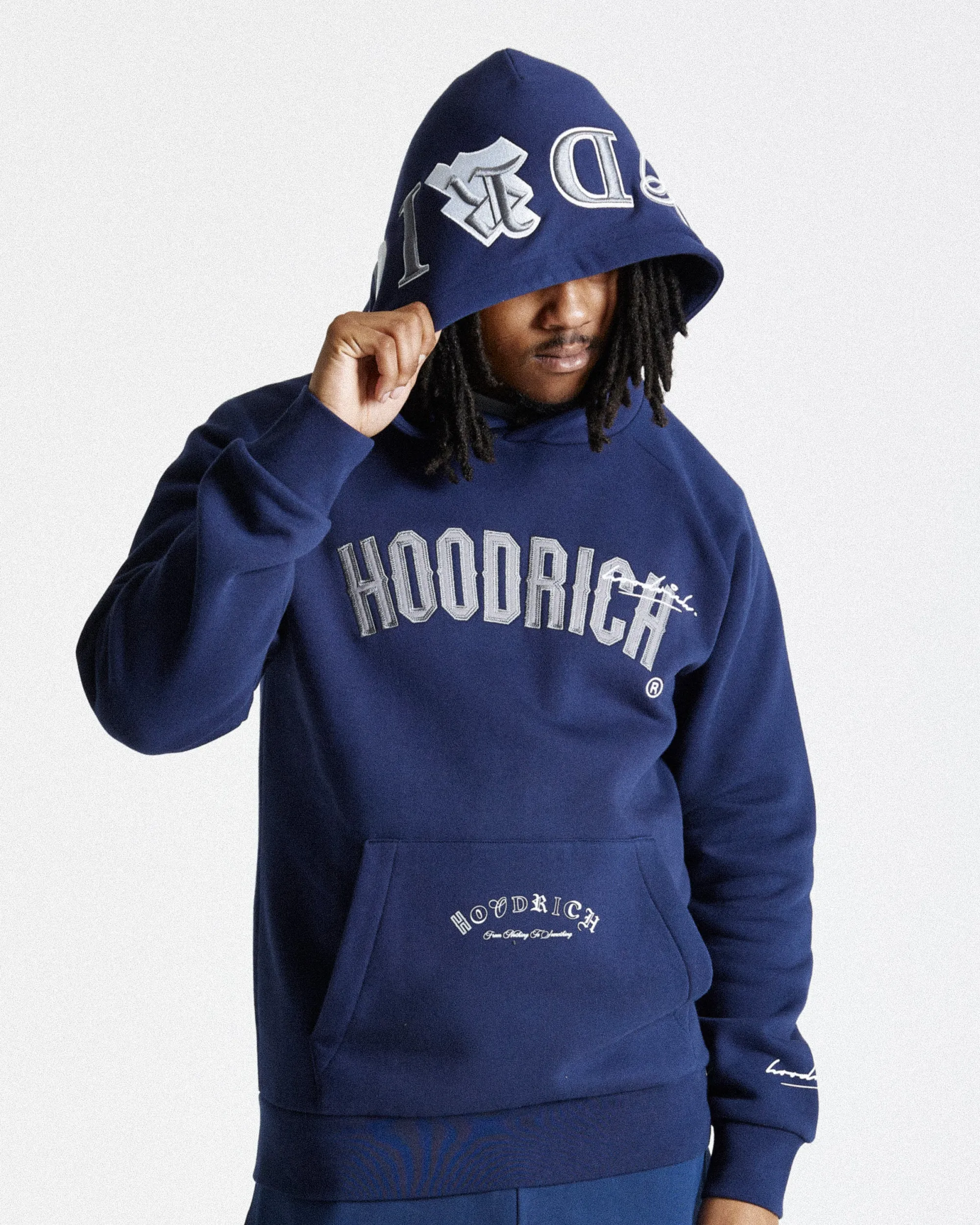 Hoodrich Stature Hoodie - Navy/White