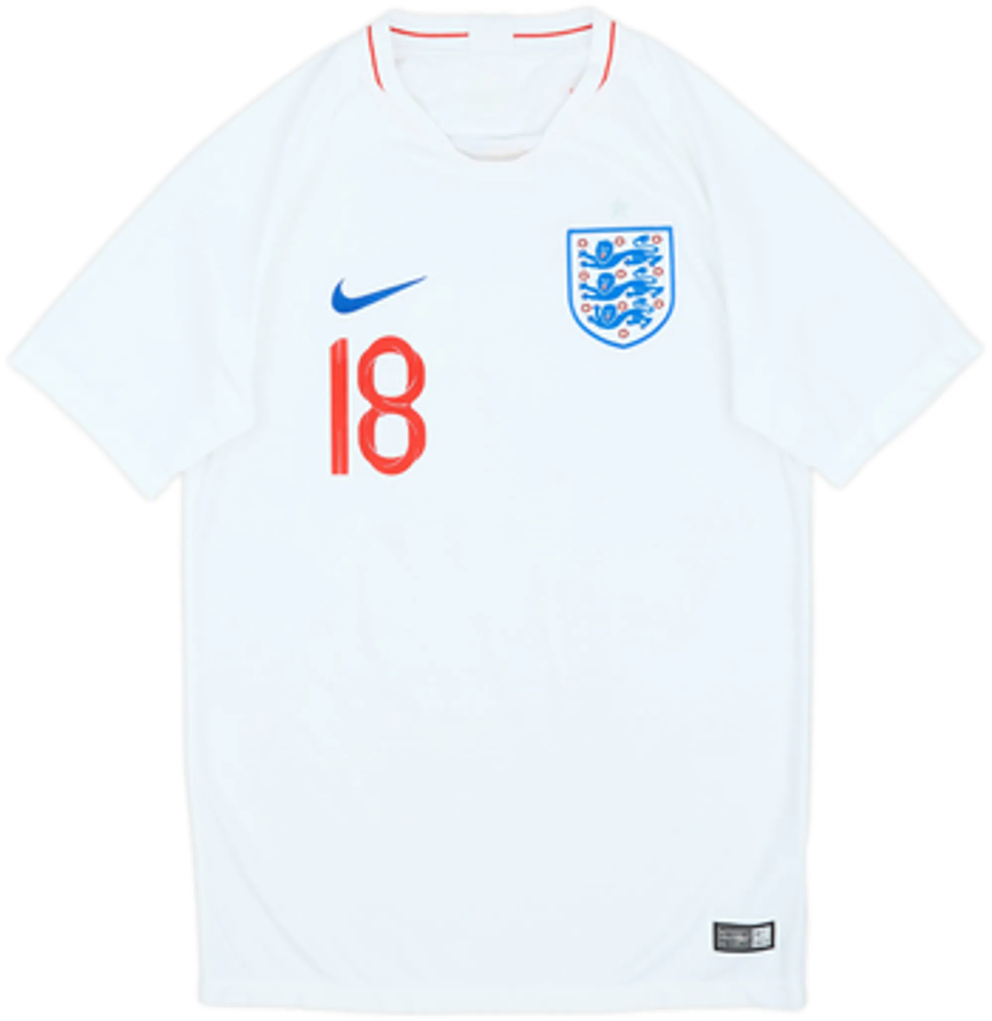 2018-19 England Home Shirt Dier #18 - 9/10 - (S)