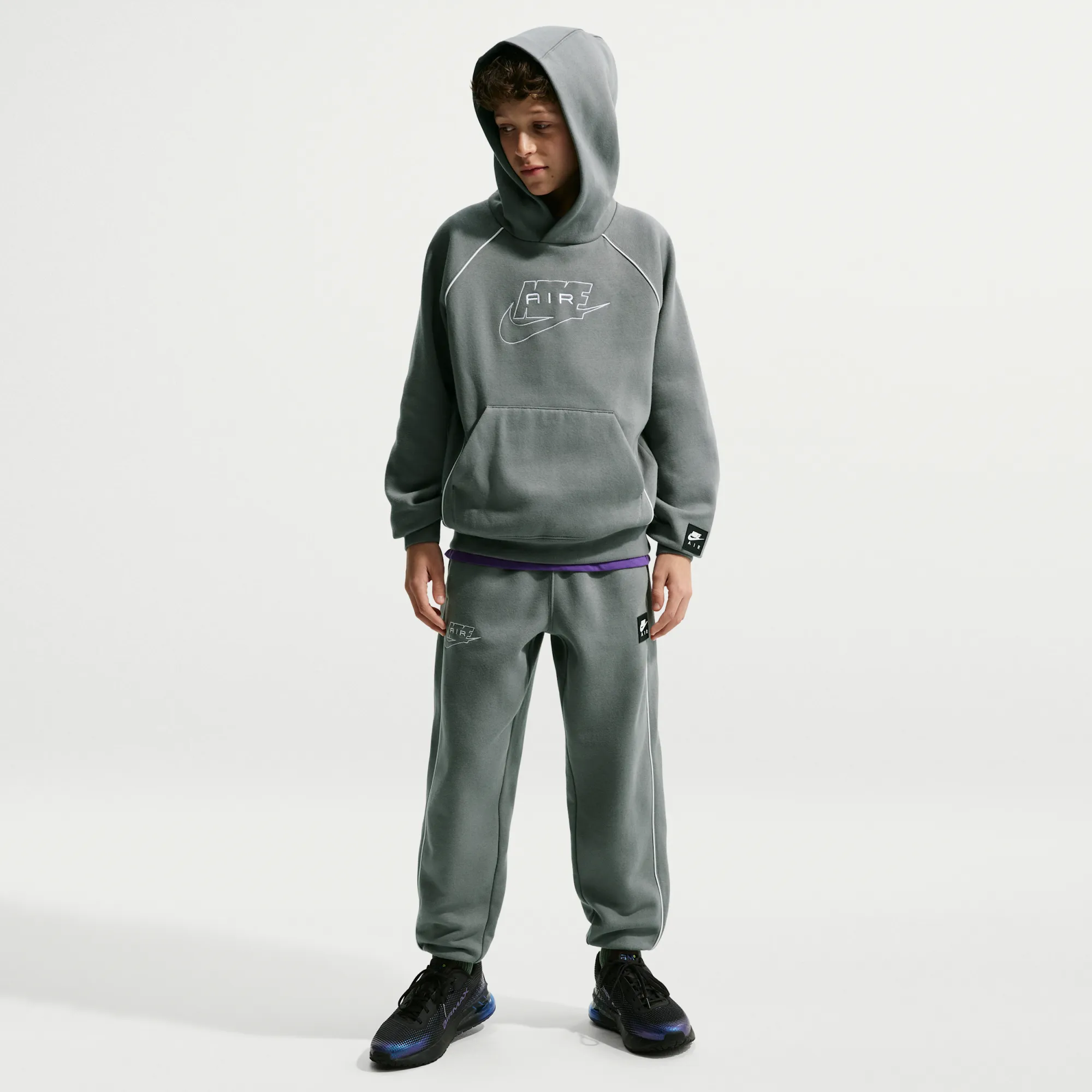 Nike Air Older Kids' Fleece Joggers - Smoke Grey - Fleece