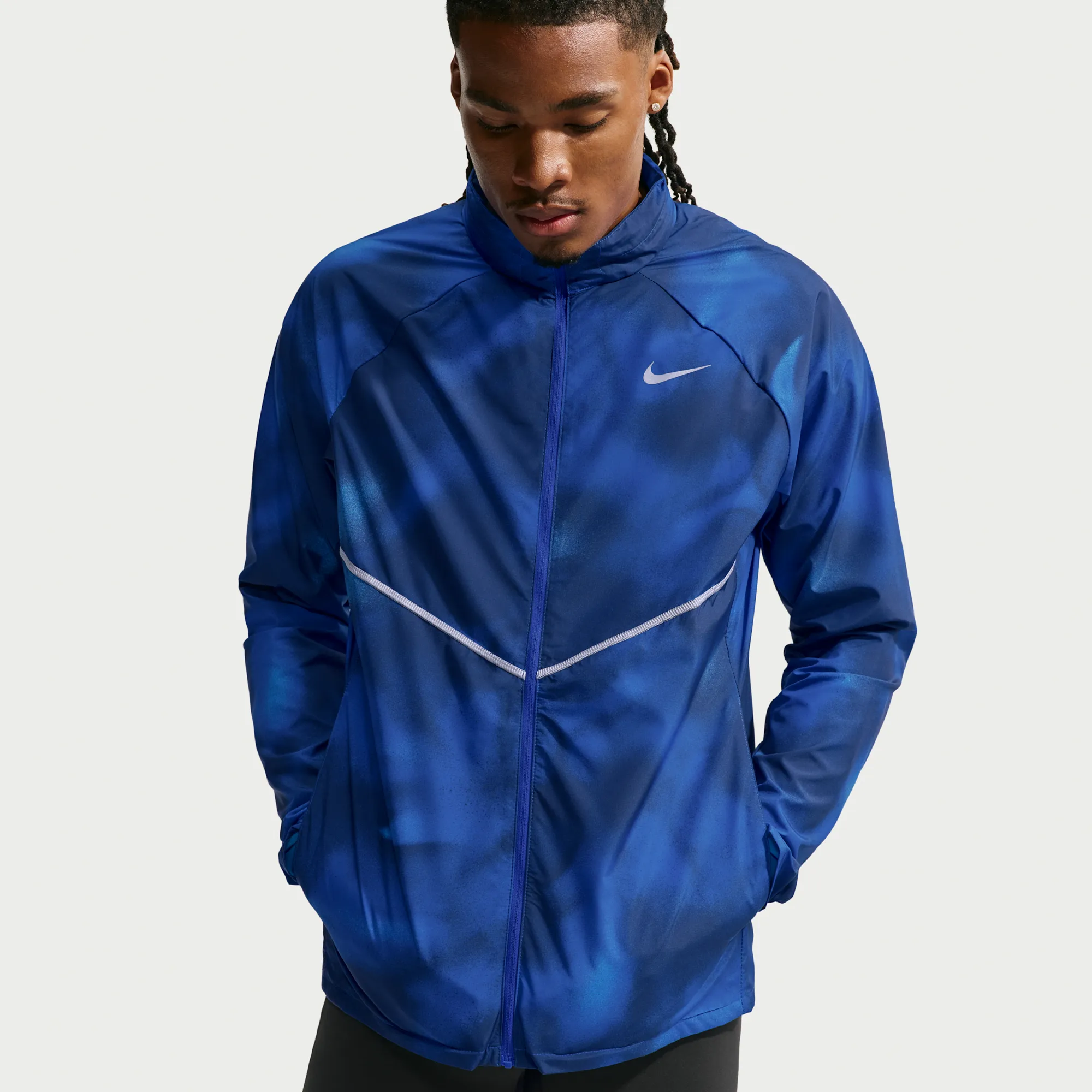 Nike Miler Men's Repel UV Protection Running Jacket - Midnight Navy
