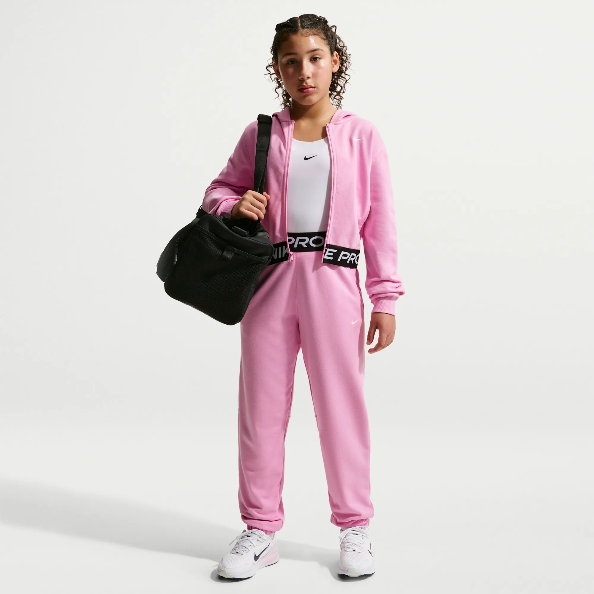 Nike Pro Fleece Older Kids' (Girls') Dri-FIT Joggers - Pink Rise - Fleece