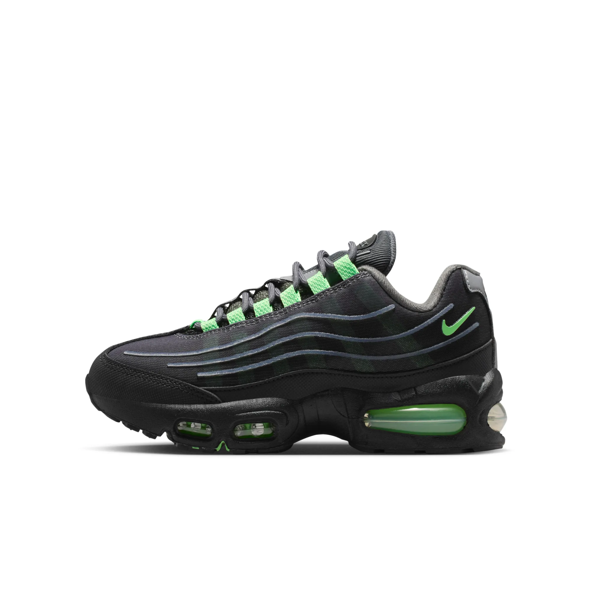 Nike Air Max 95 'Big Bubble' Tech Older Kids' Shoes - Iron Grey