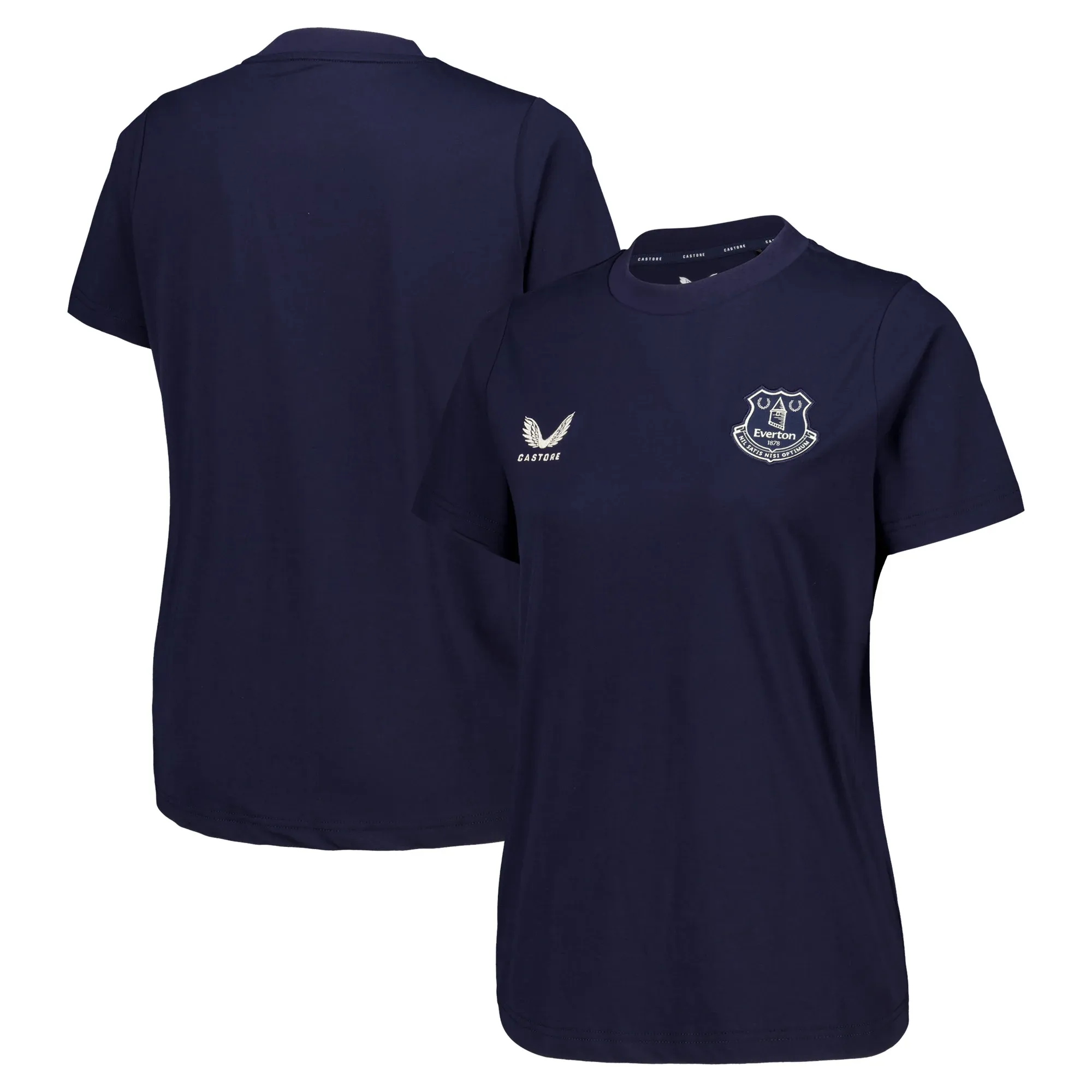 Everton Castore Coaches Off Pitch Logo T-Shirt - Navy - Womens