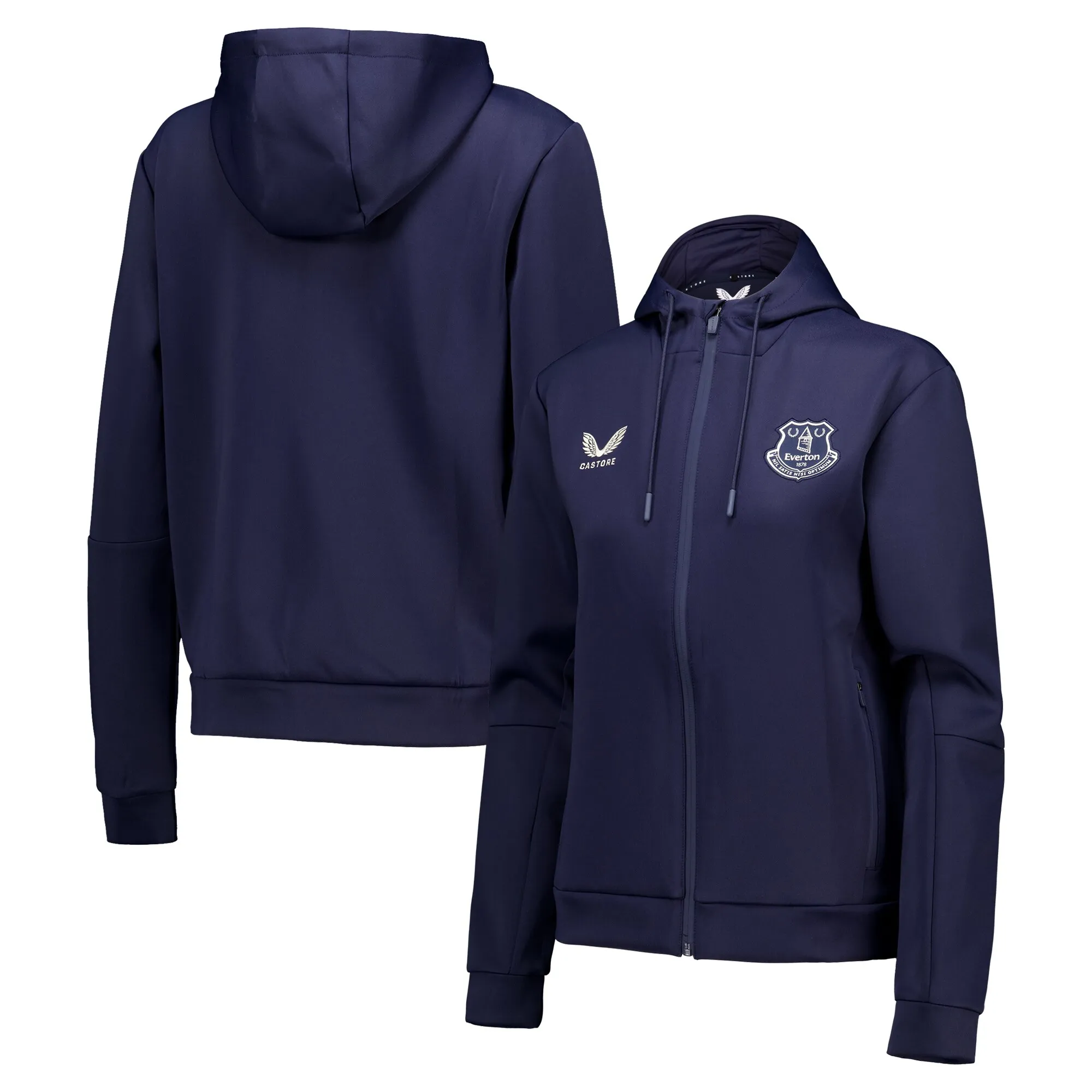 Everton Castore Coaches Off Pitch Hoodie - Navy - Womens