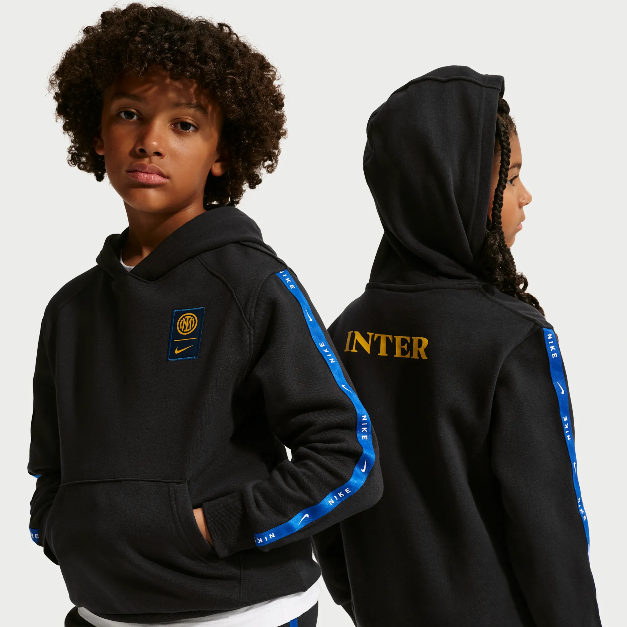 Inter Milan City Side Older Kids' Nike Football Fleece Hoodie - Black - Fleece