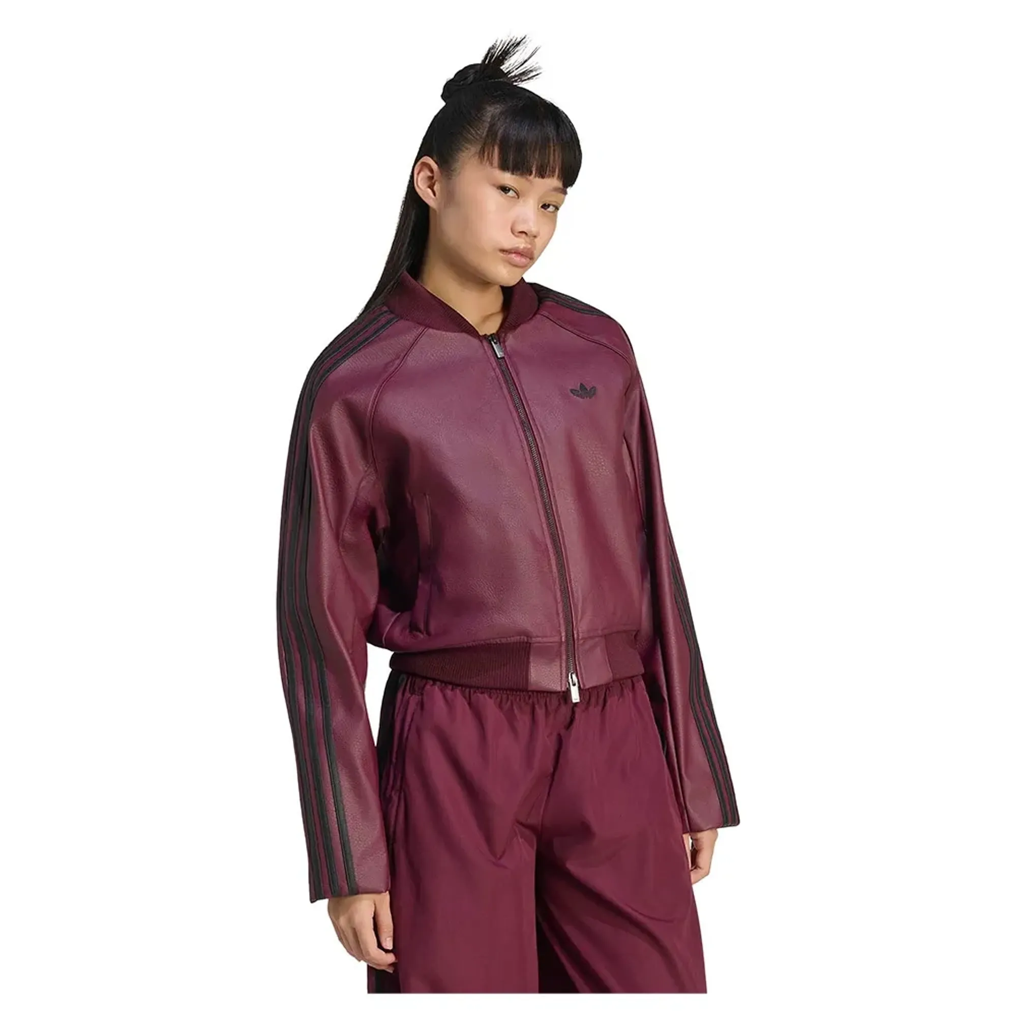 Adidas Originals Pleather Sst Track Full Zip Sweatshirt