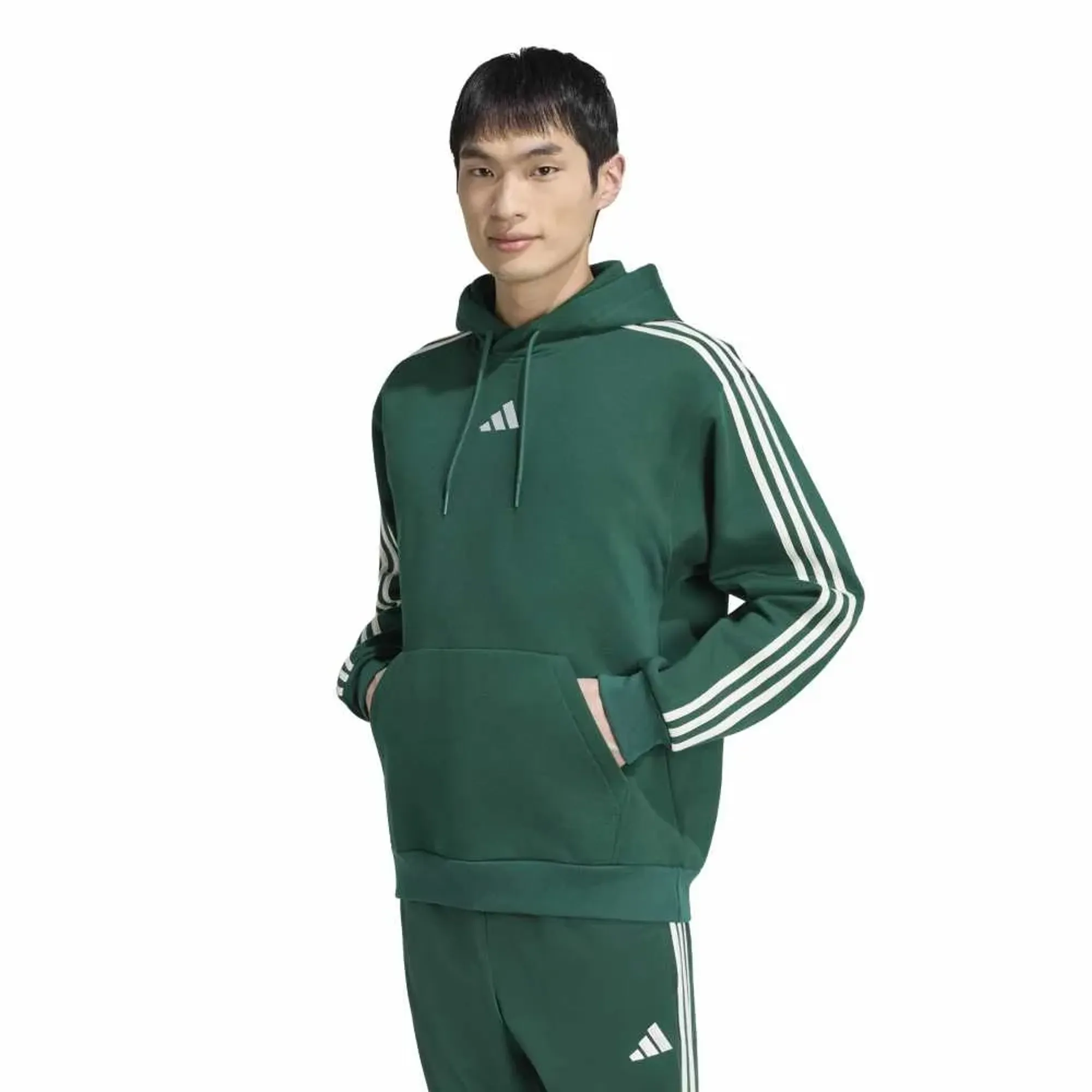Adidas 3 Stripes Fleece Hoodie