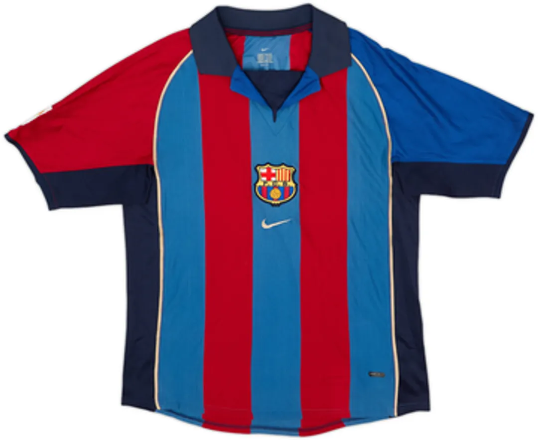 2001-02 Barcelona Home Shirt Saviola #7 - 7/10 - (M